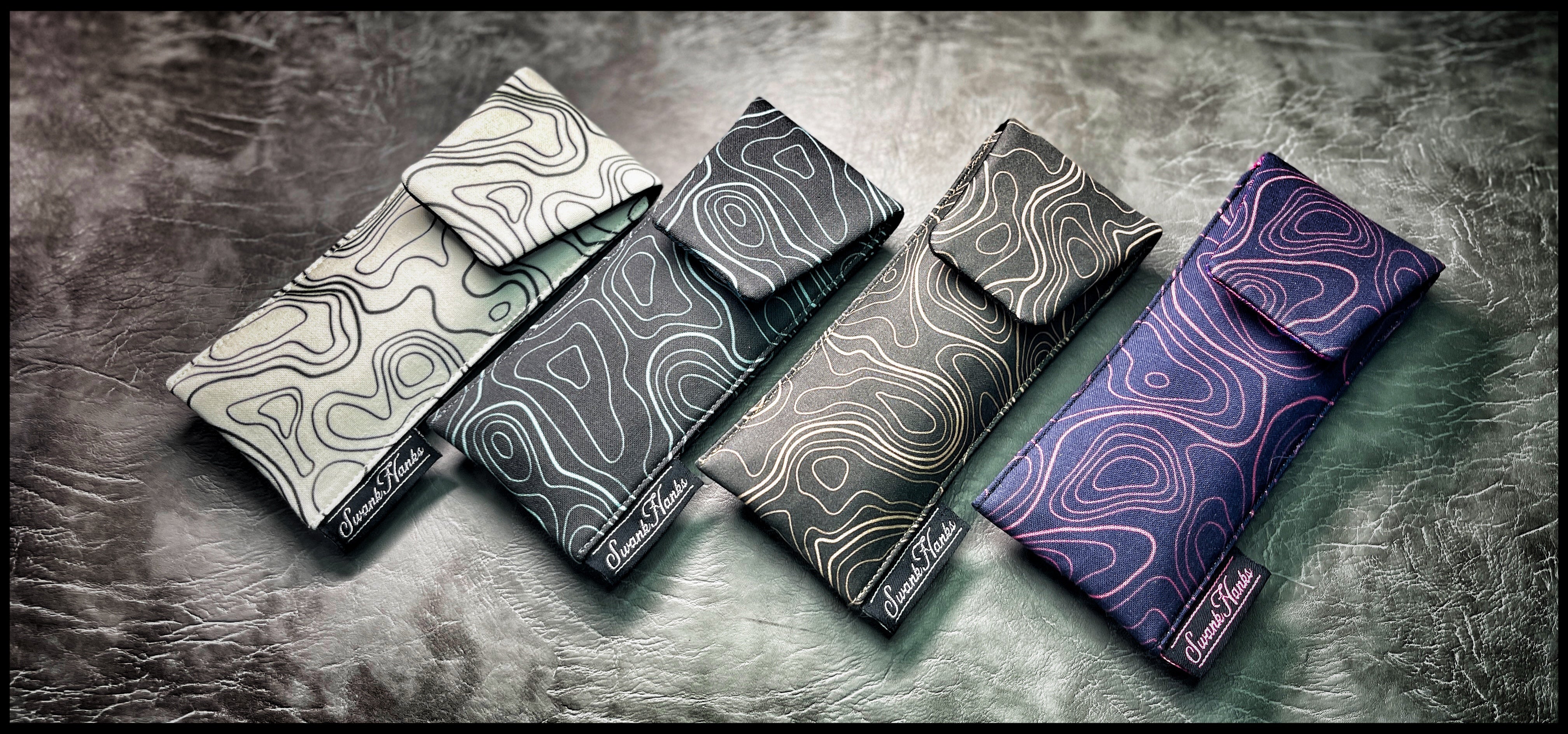 Blurple Topo/ Mulberry Silk Single Pouch