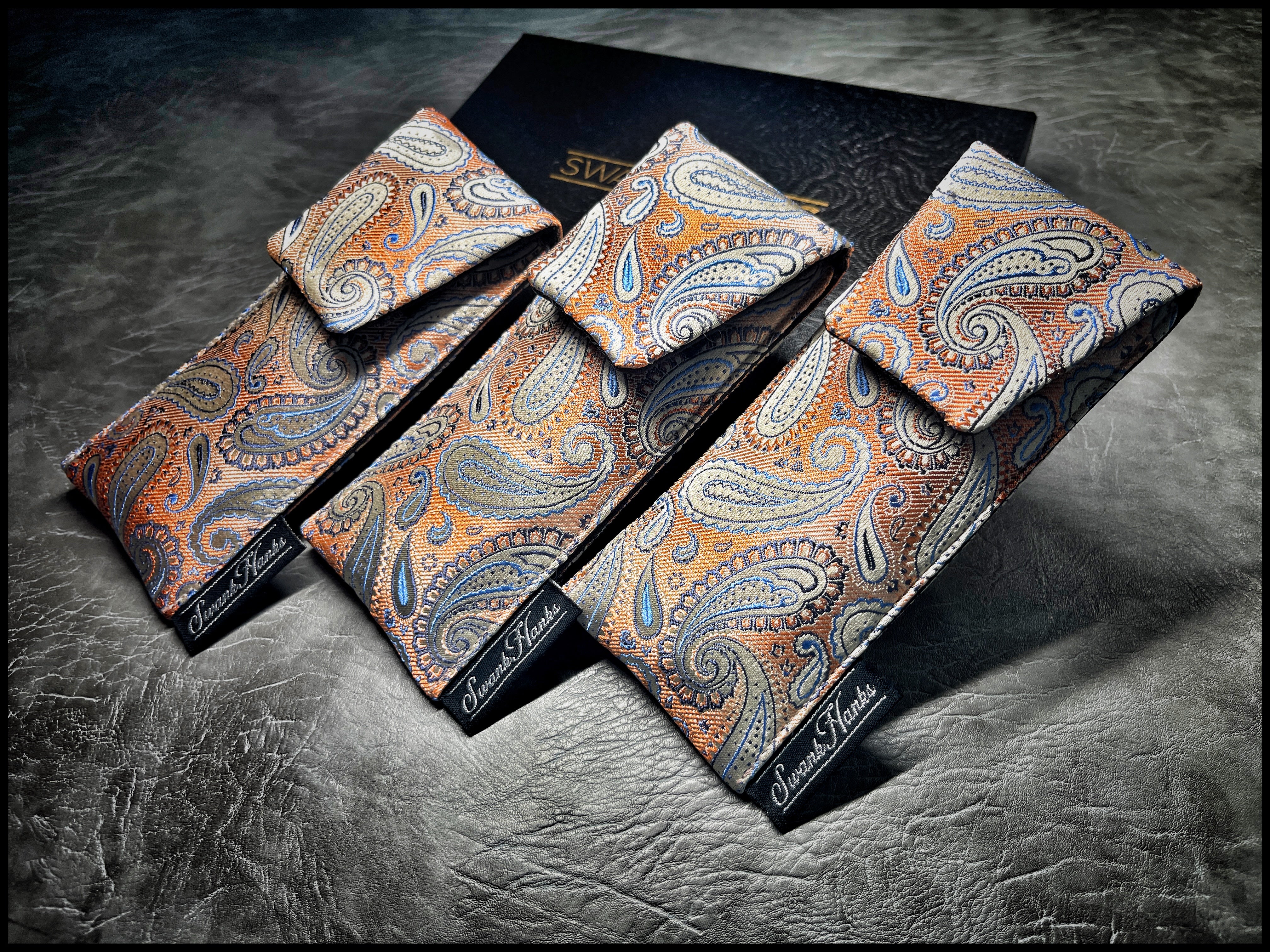 Peach Paisley Silk Jacquard Single Pouch