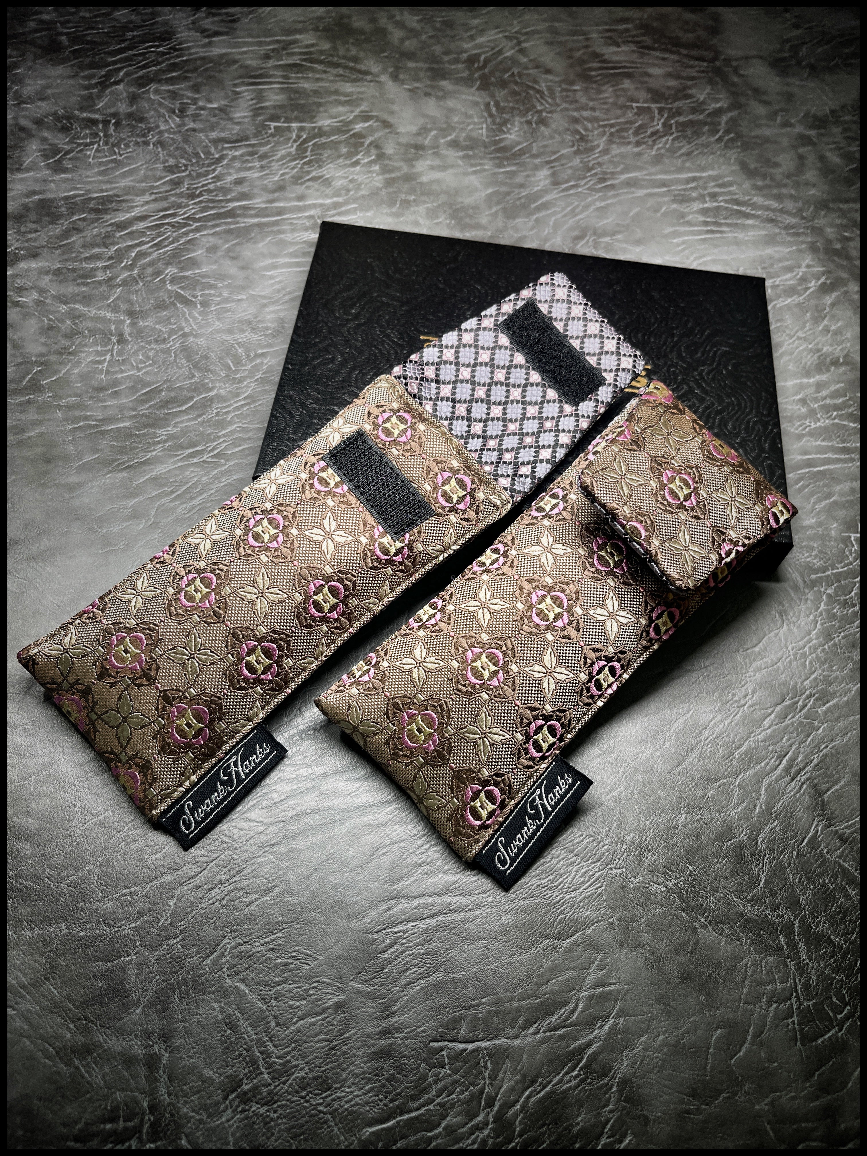 Bronze Leaf Silk Pouches