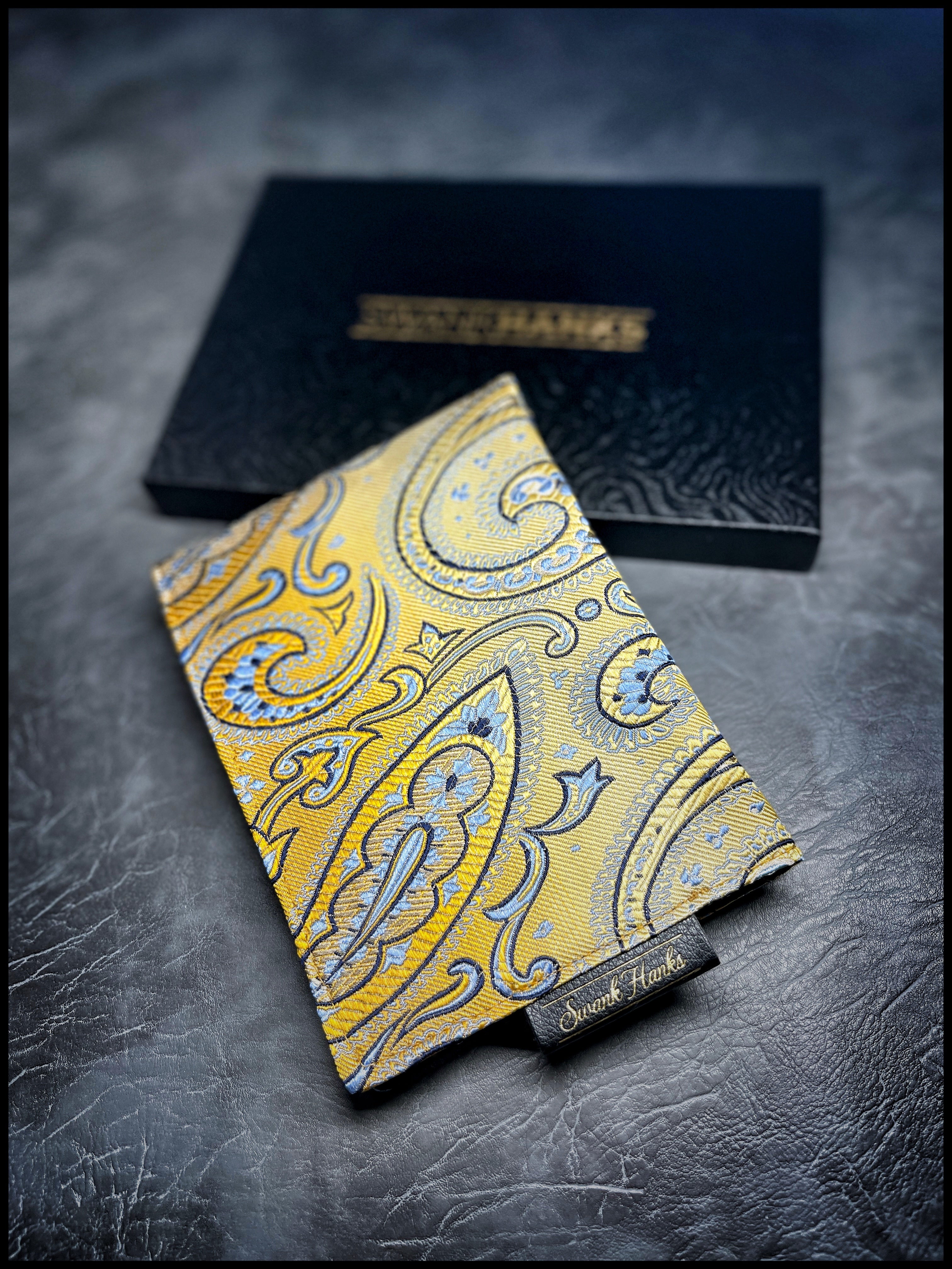 A1 Silk Chiffon Gold Paisley