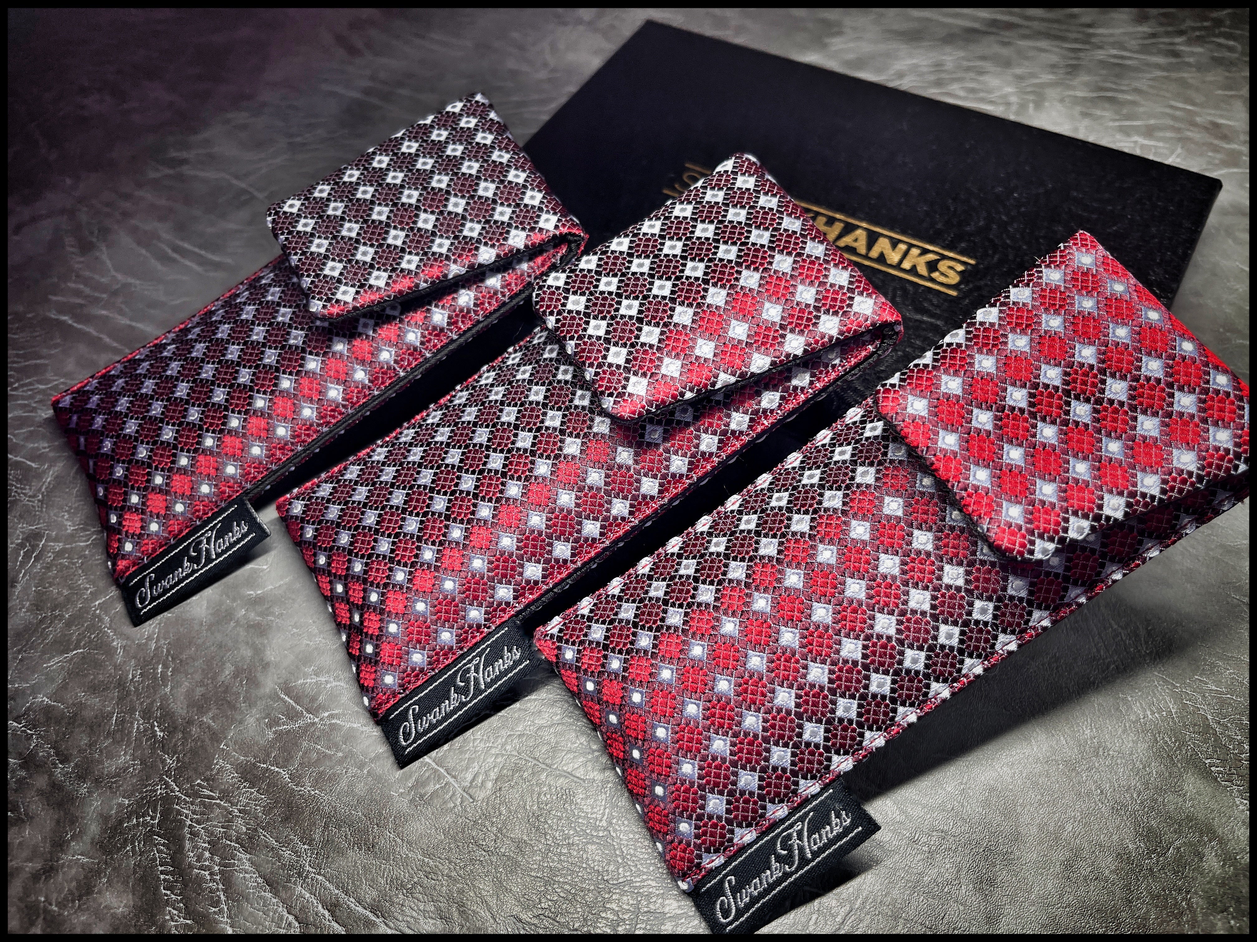 Red/Silver Micro Diamond Silk Single Pouch