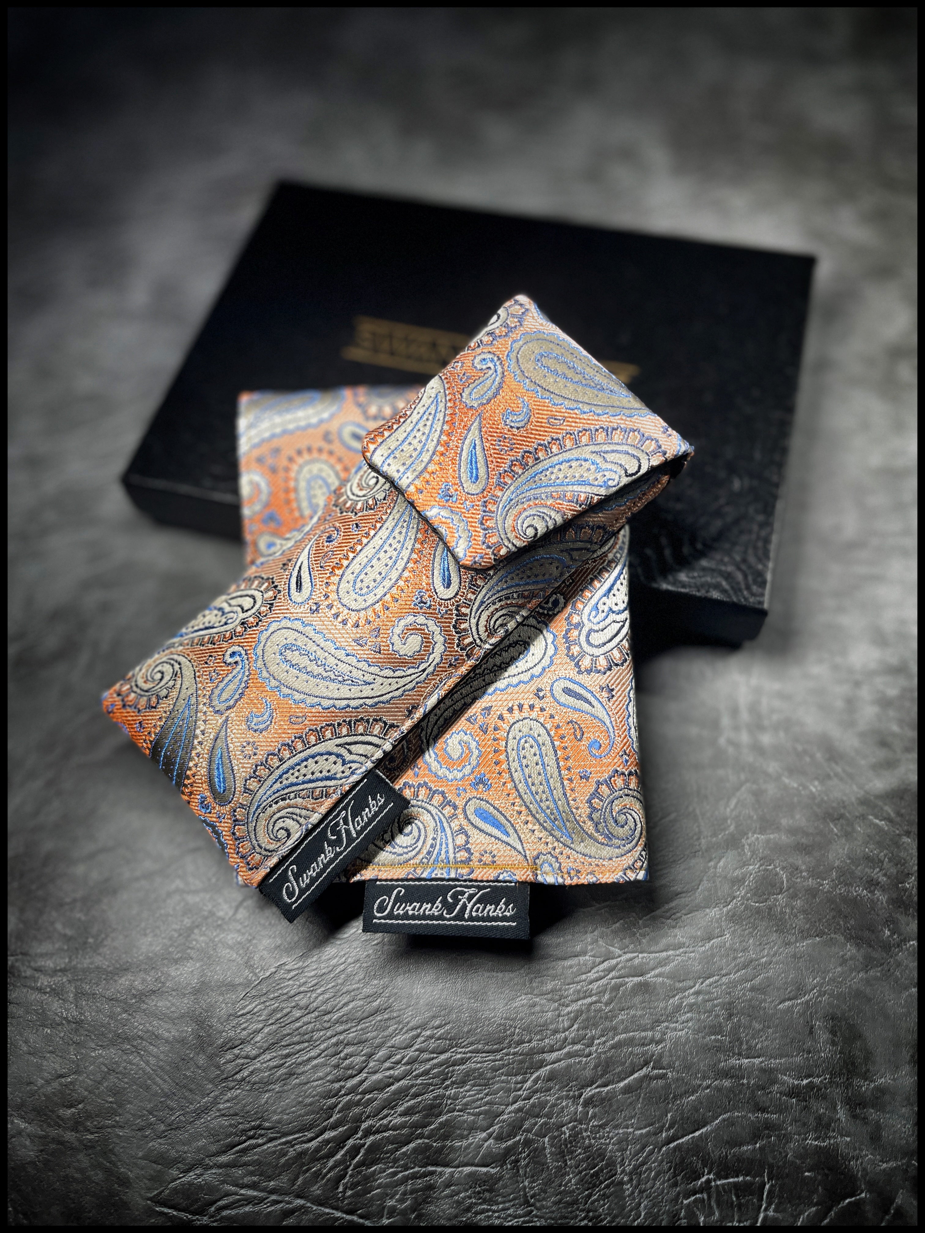 Peach Paisley Silk Jacquard Hanks