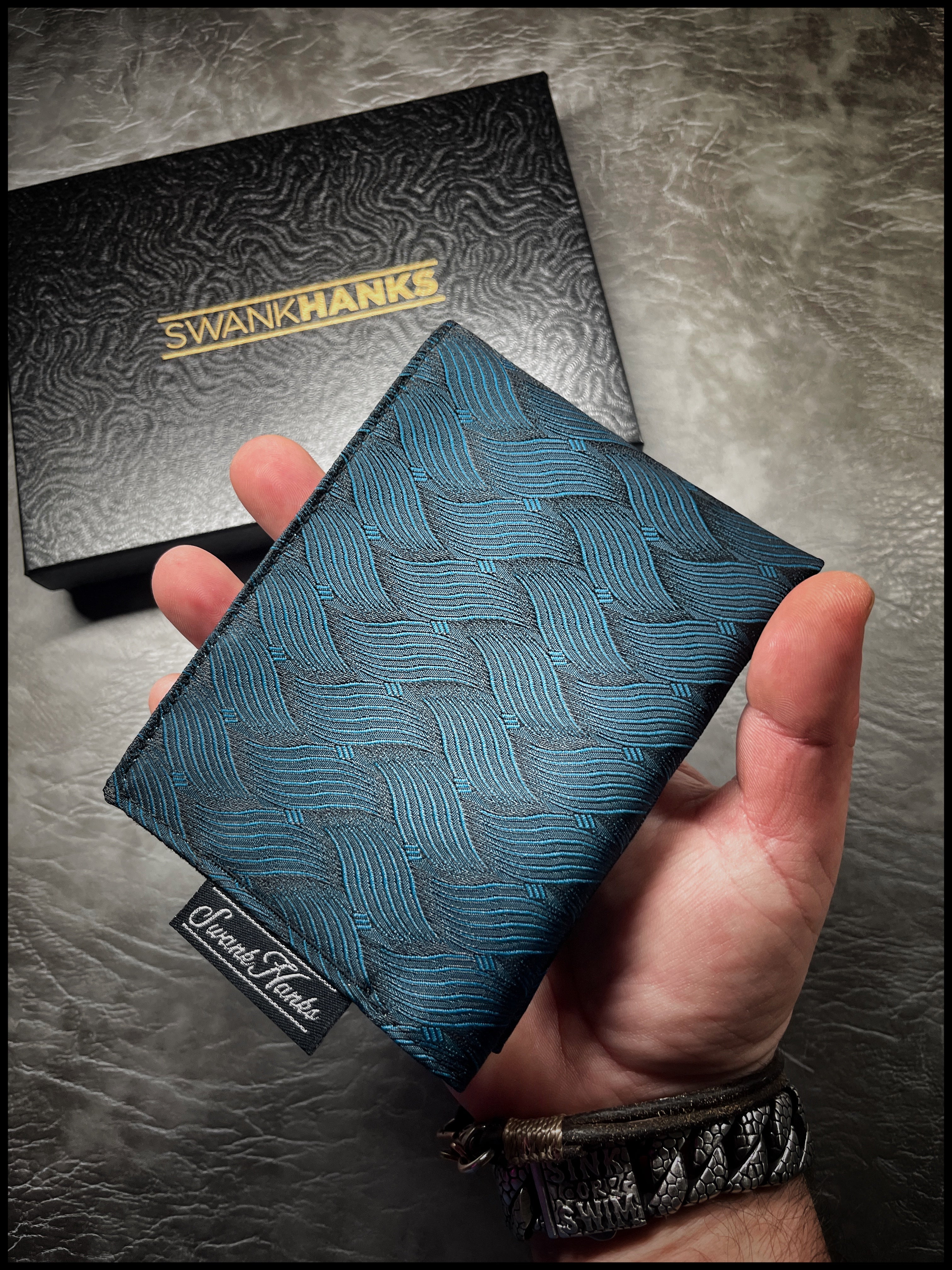 Teal Basketweave Silk Hanks