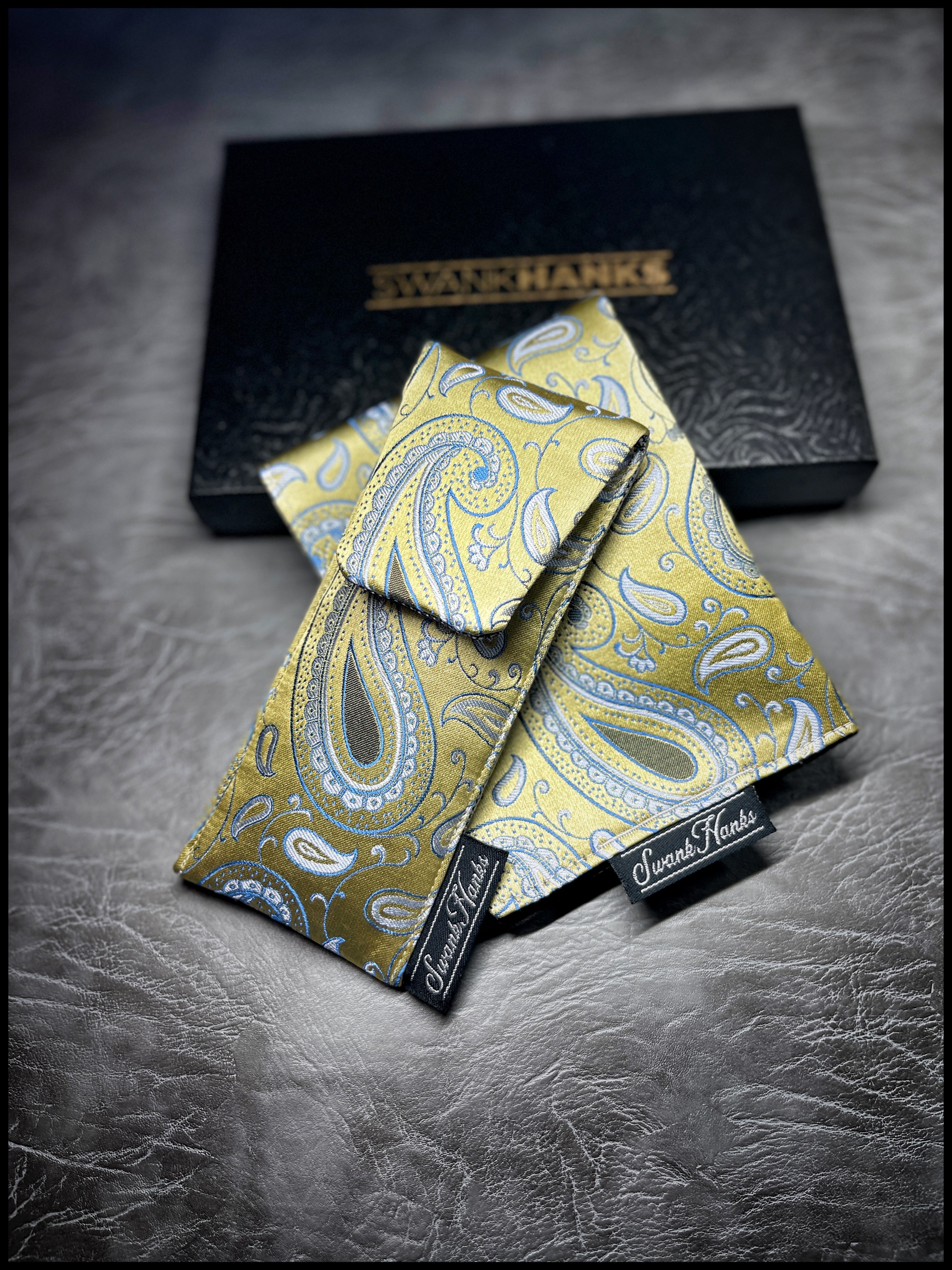 Royal Gold Silk Jacquard Paisley Single Pouch
