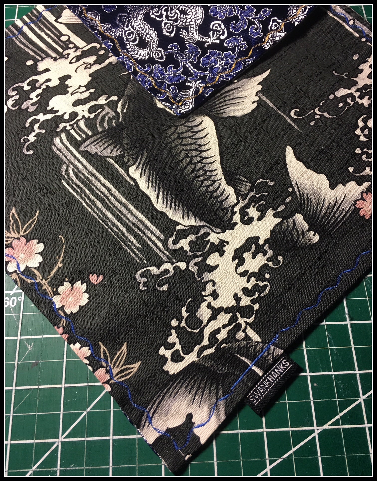 Black Koi (blue dragon silk) One Off