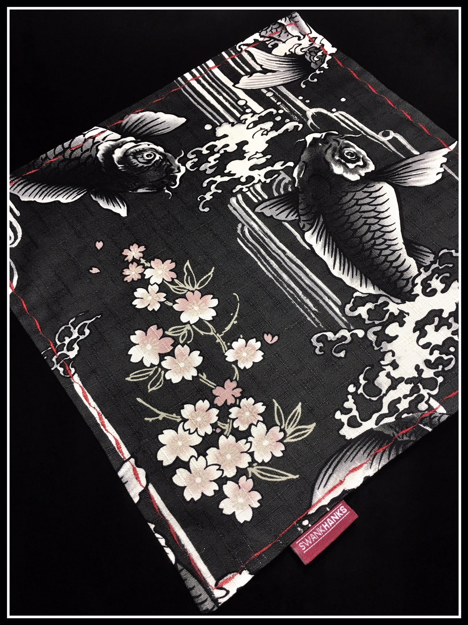 Black Koi (Black silk/characters) One Off