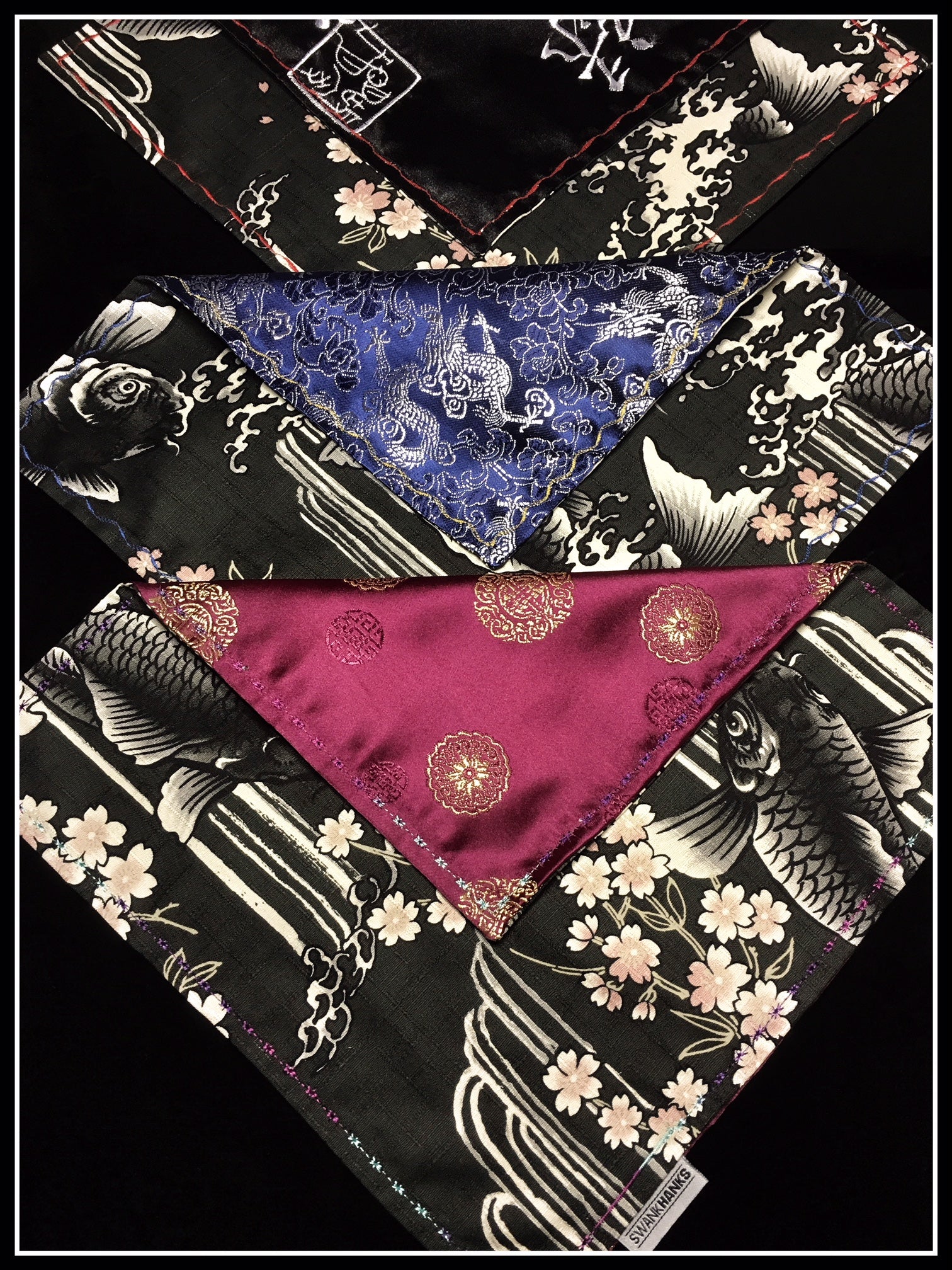 Black Koi (pink/gold silk) One Off