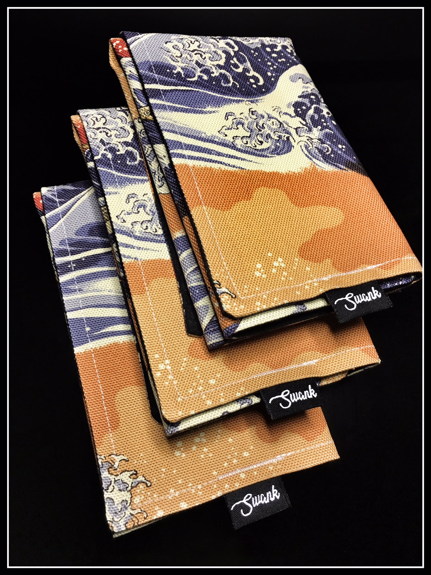 Hokusai Kanaga Wave Orange Linen Canvas (Preorder)