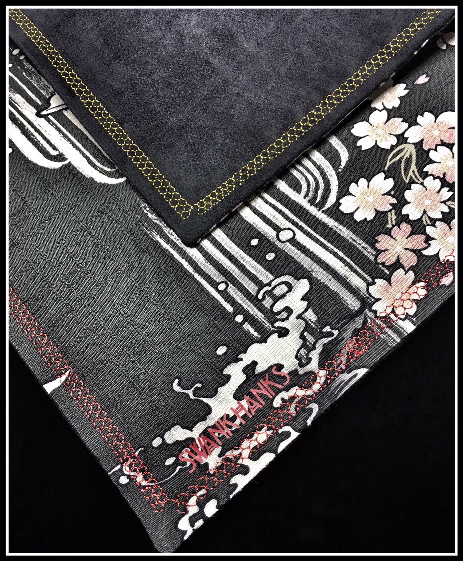 Classic Black Koi (red/gold stitch)