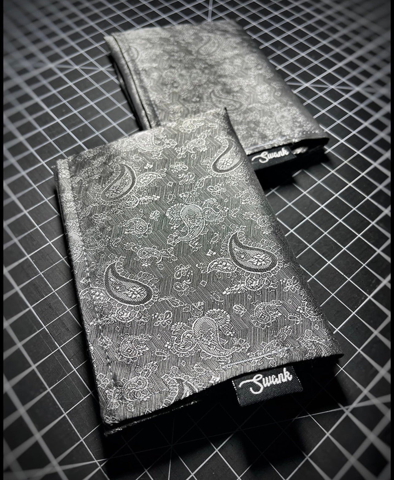 - GUNMETAL SILK PAISLEY-