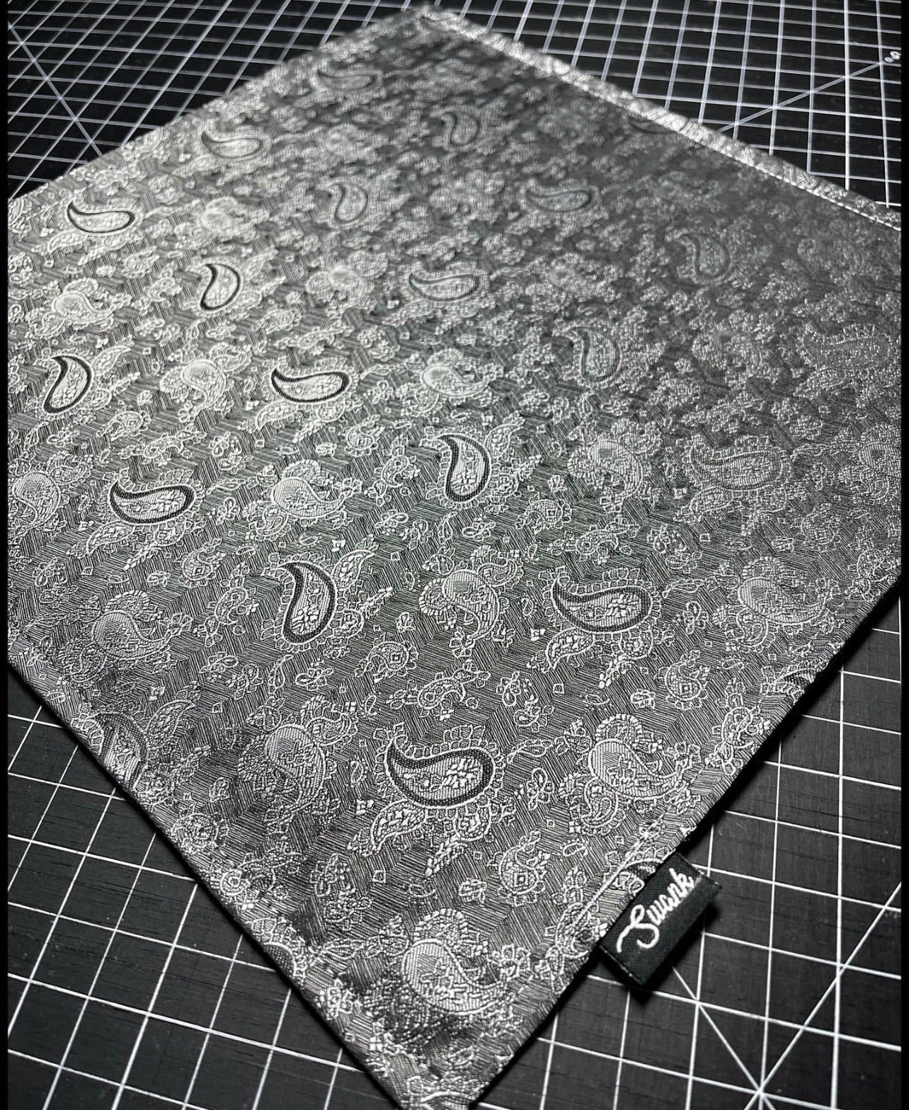 - GUNMETAL SILK PAISLEY-