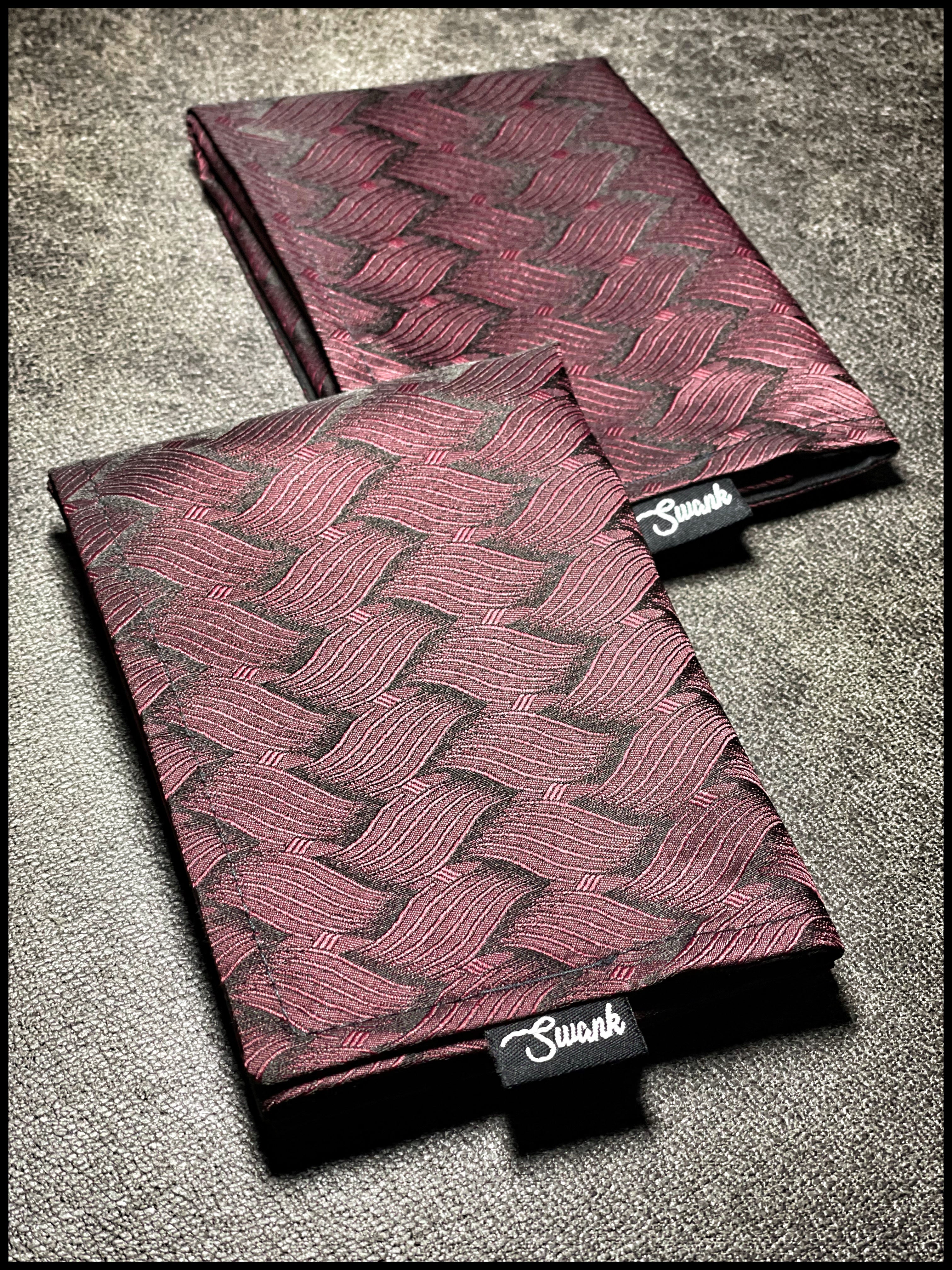 Basketweave Maroon Silk