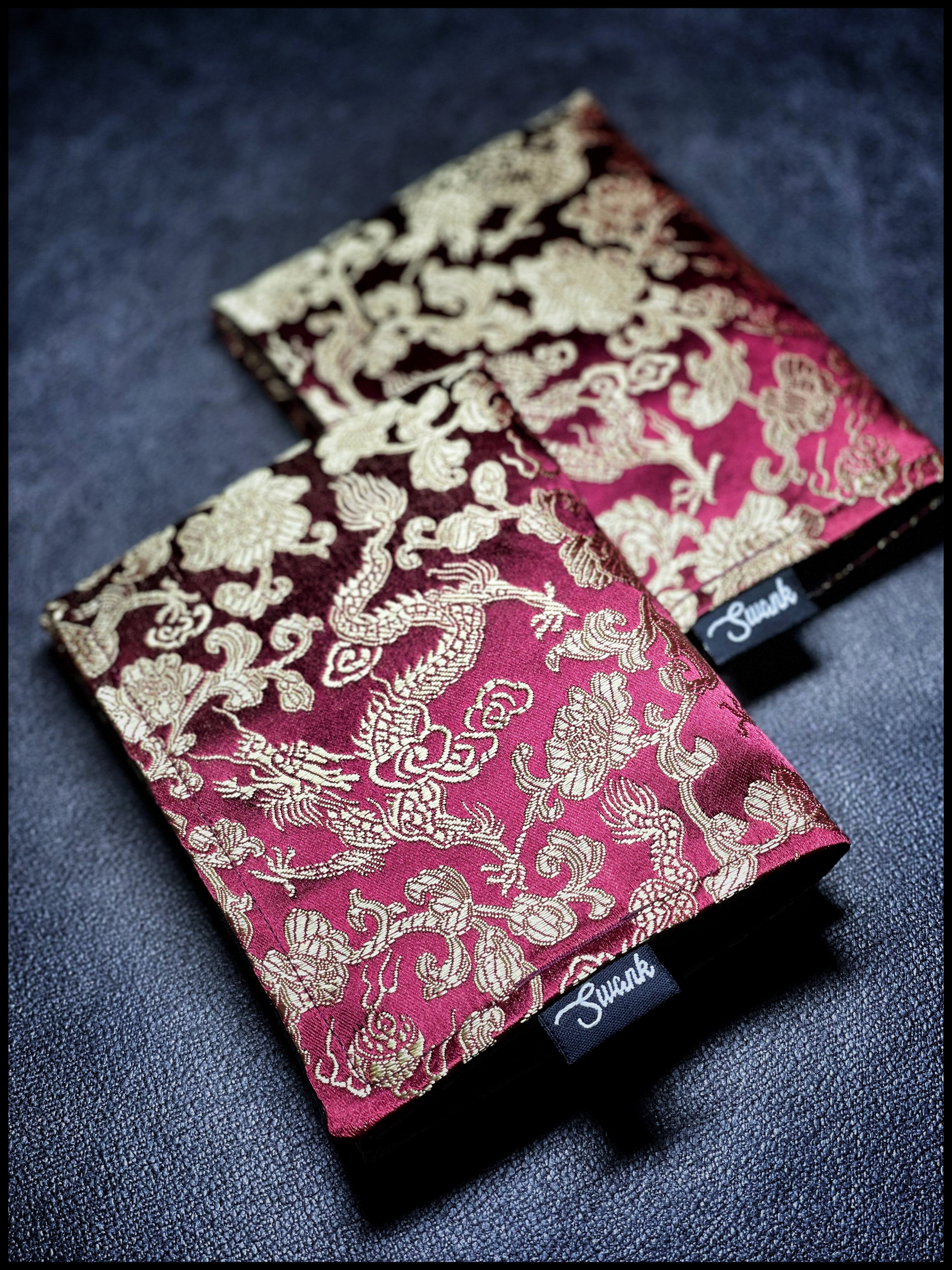 Cranberry Gold Dragon Silk