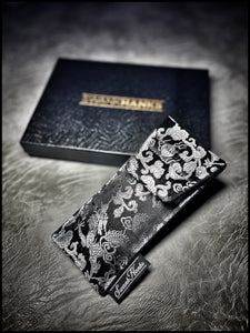Gunmetal Teal Dragon Silk Pouch