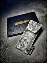 Silver Satin Dragon Silk Pouch