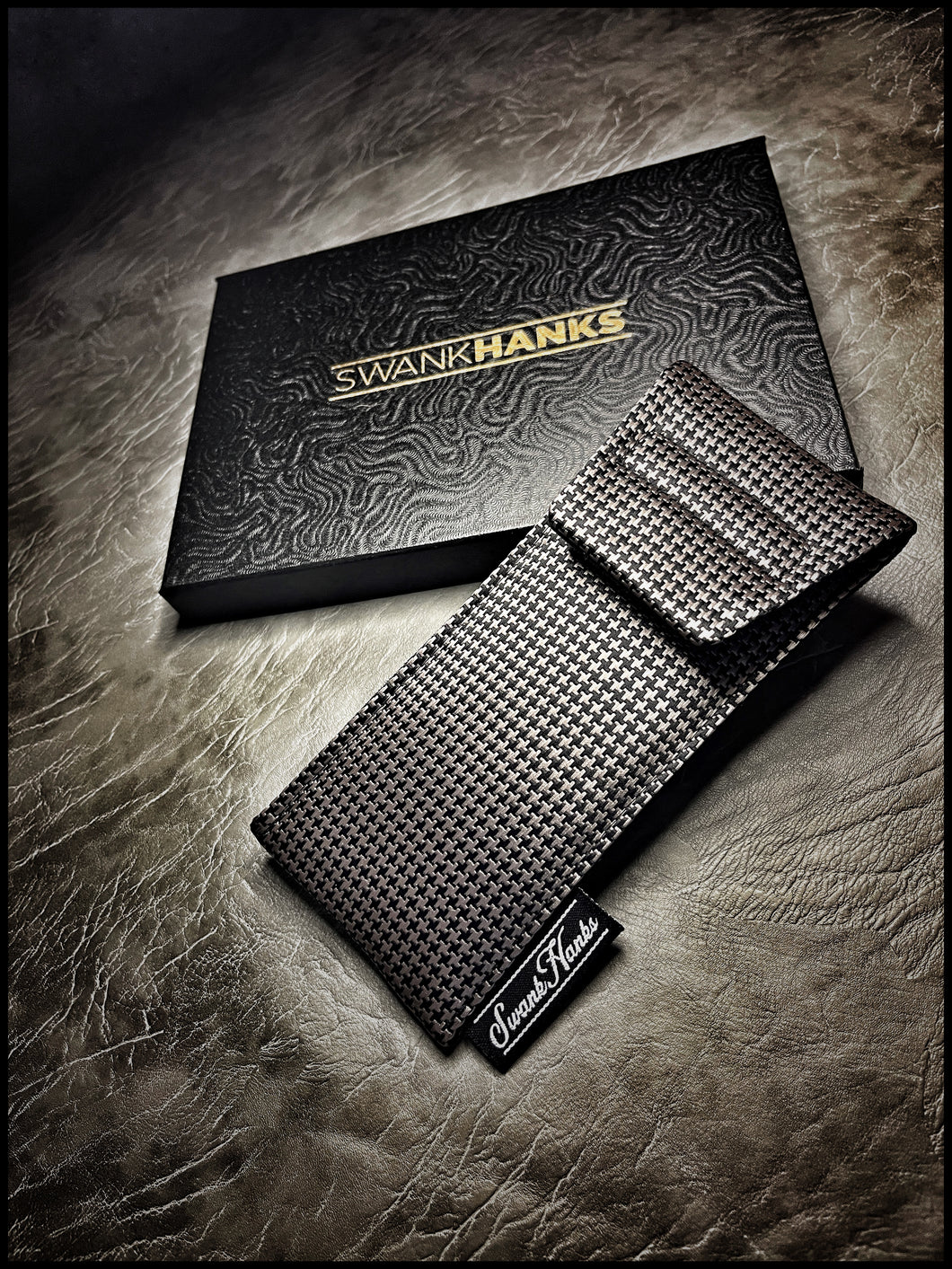 Swanky Silk Houndstooth Pouch