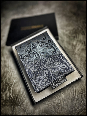 Gunmetal Blue Silk Paisley hank