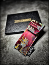 Burgundy/Orange Dragon Silk Brocade Pouch