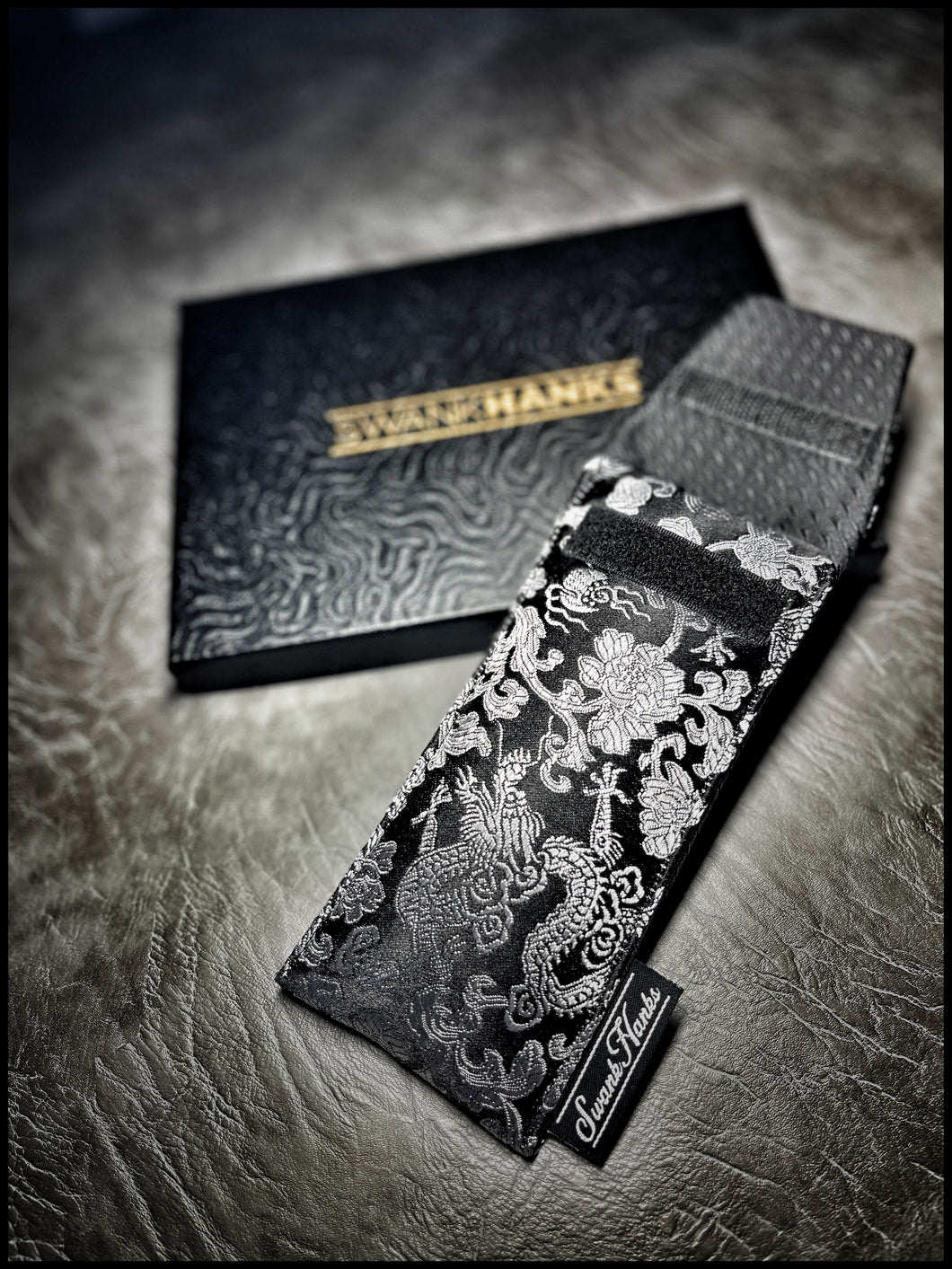 Gunmetal/Black Dragon Silk Pouch