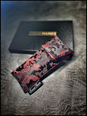 Red/Blk Dragon Silk Pouch