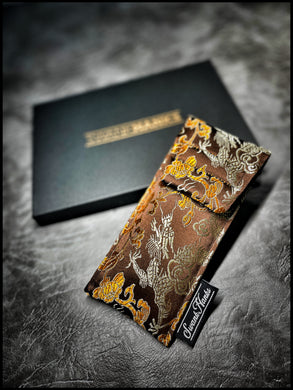 Orange/Gunmetal Dragon Silk Pouch