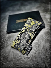 Gold/Black Basketweave Silk Pouch