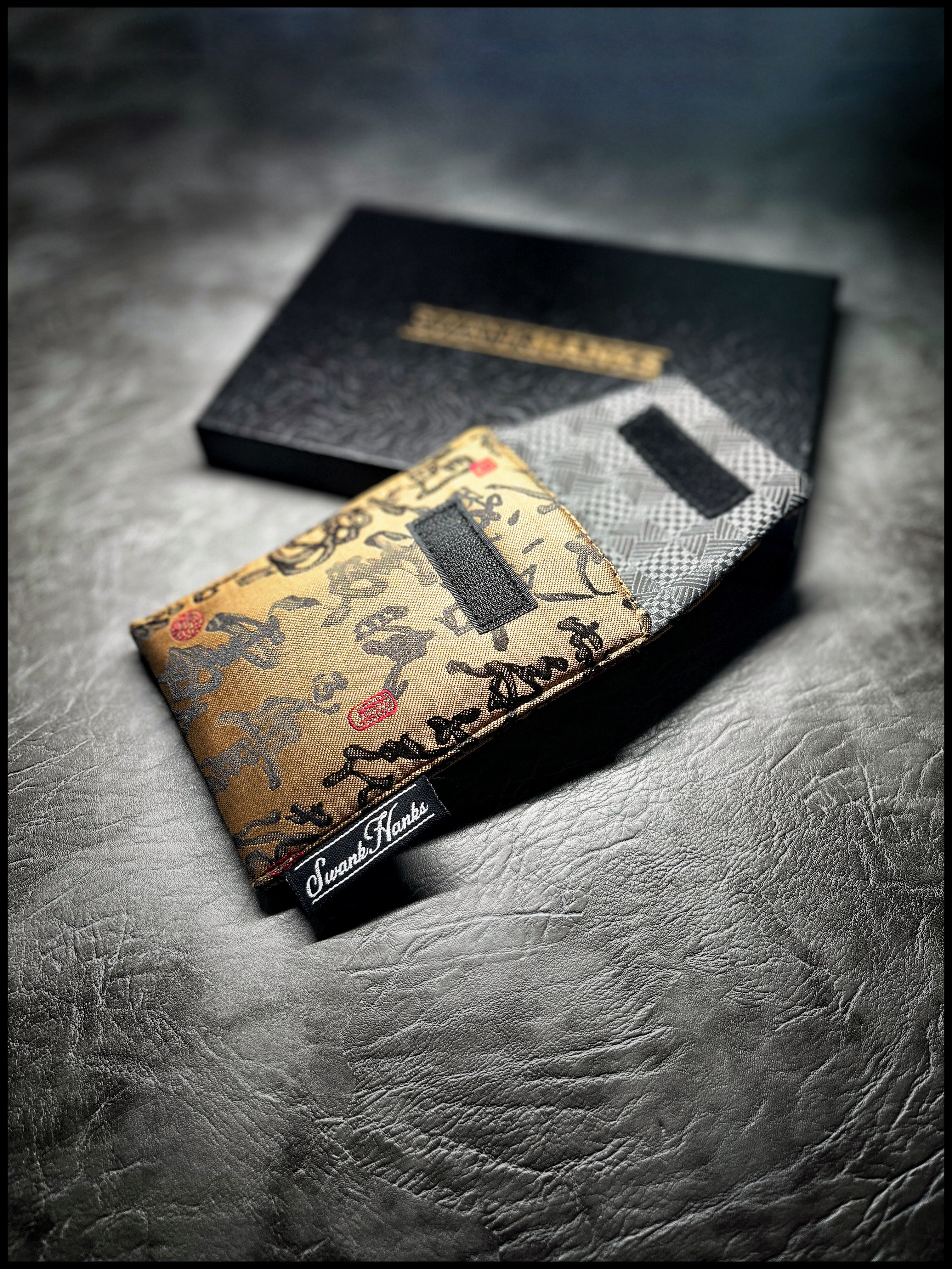 One-Off Calligraphy Crosshatch Silk Pouch