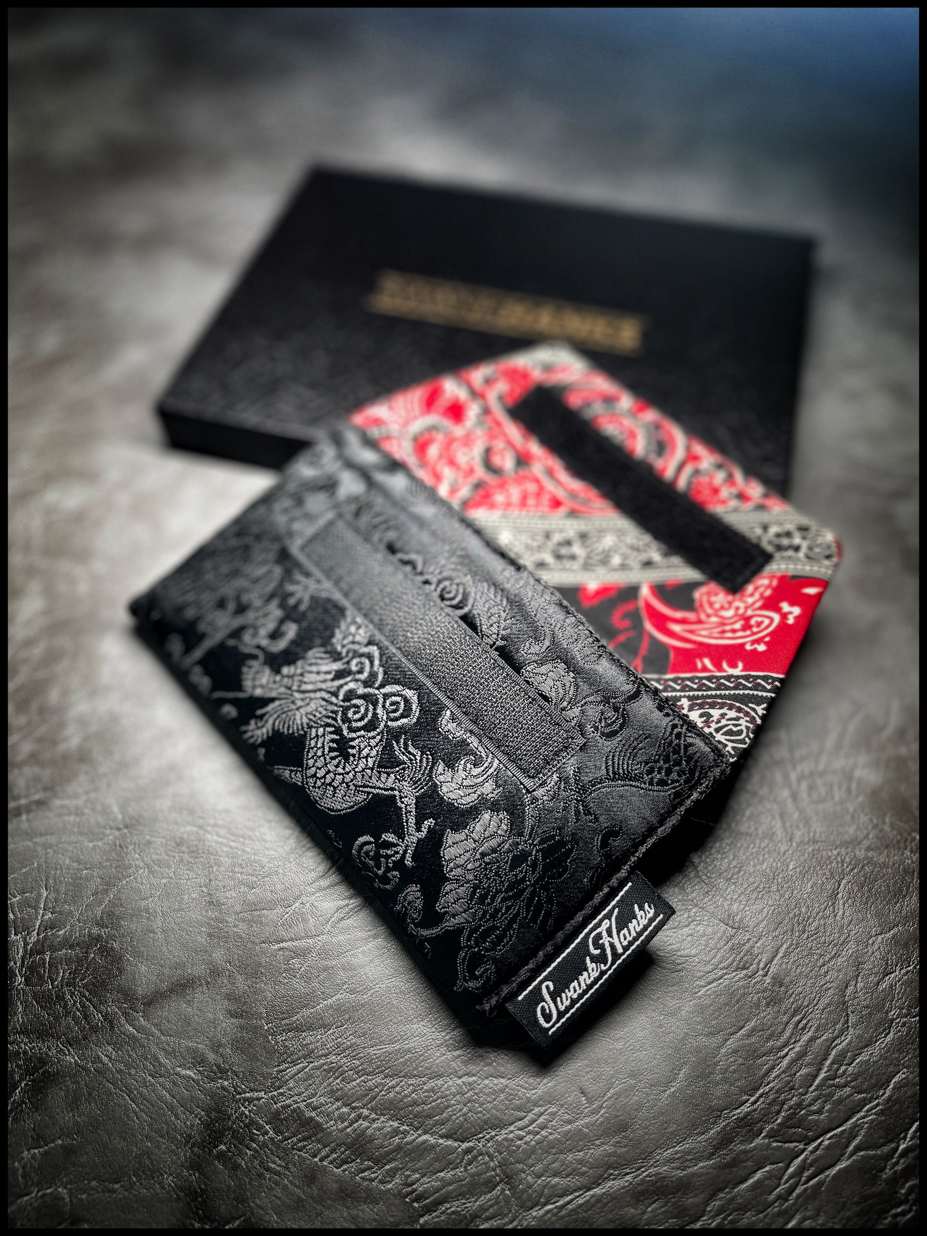Black Dragon Silk/ Red Silk Paisley Pouch