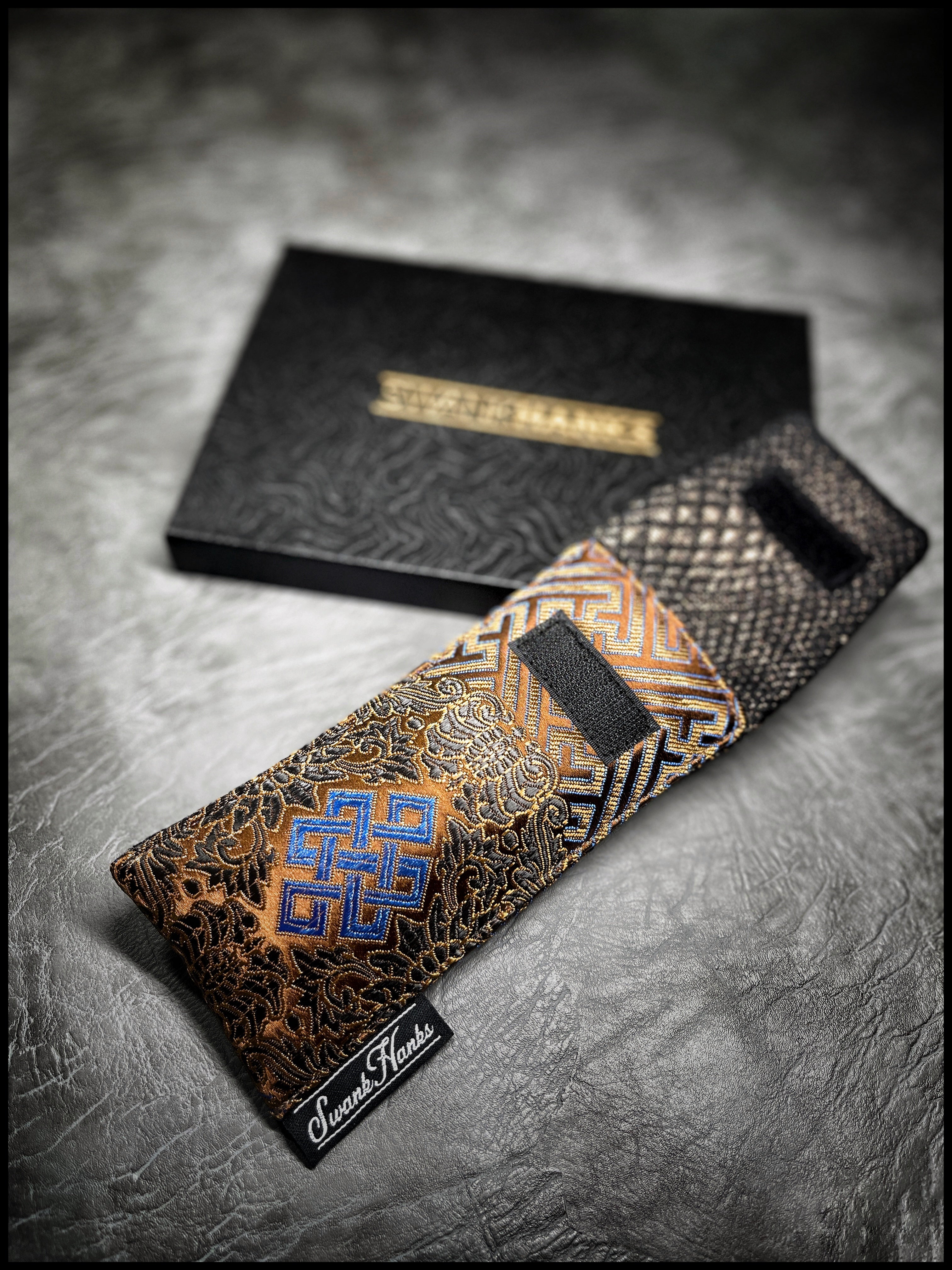 Metallic Copper Seigaiha/DragonScale Silk Single Pouch