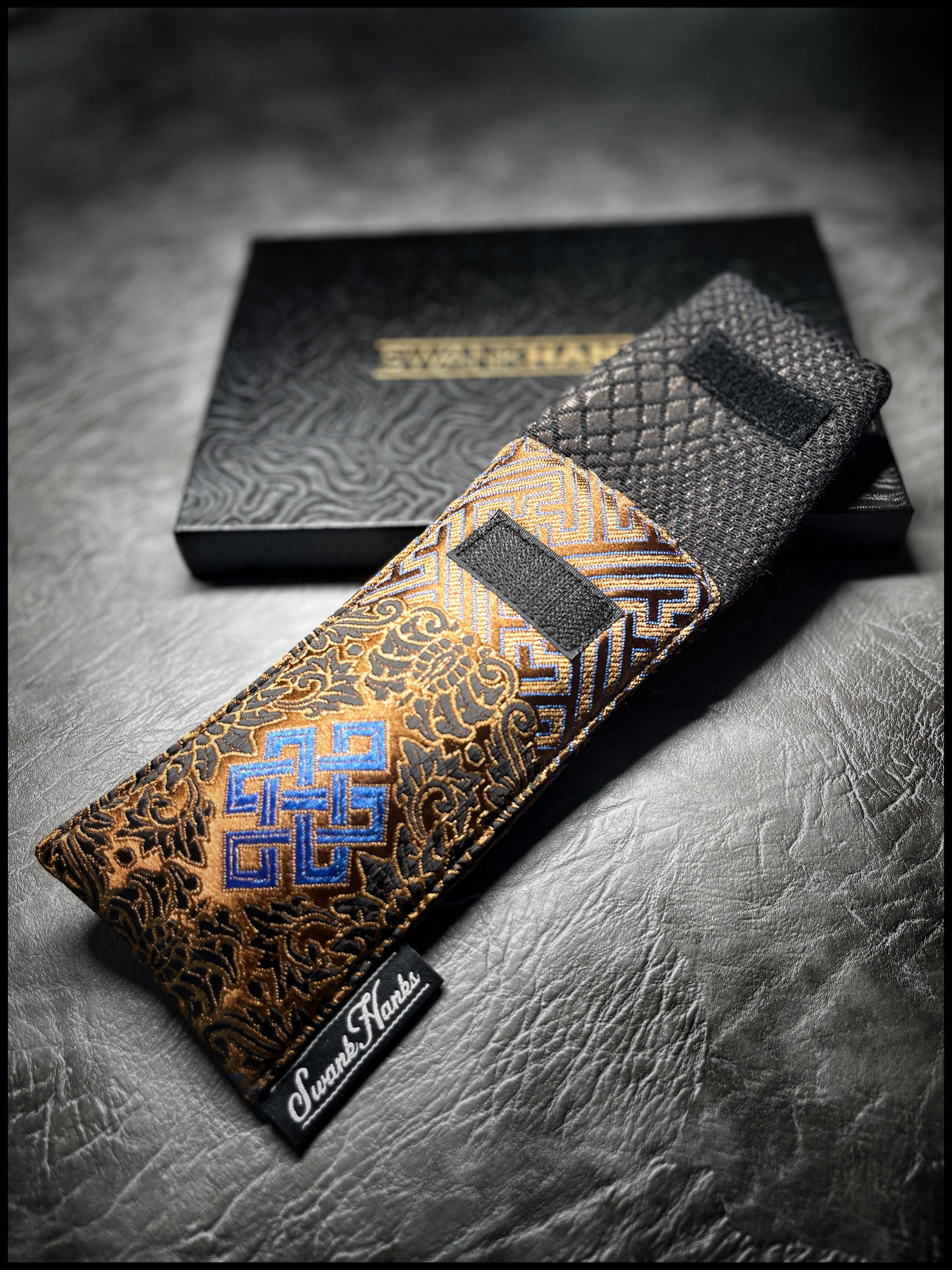Metallic Copper Seigaiha/DragonScale Silk Single Pouch