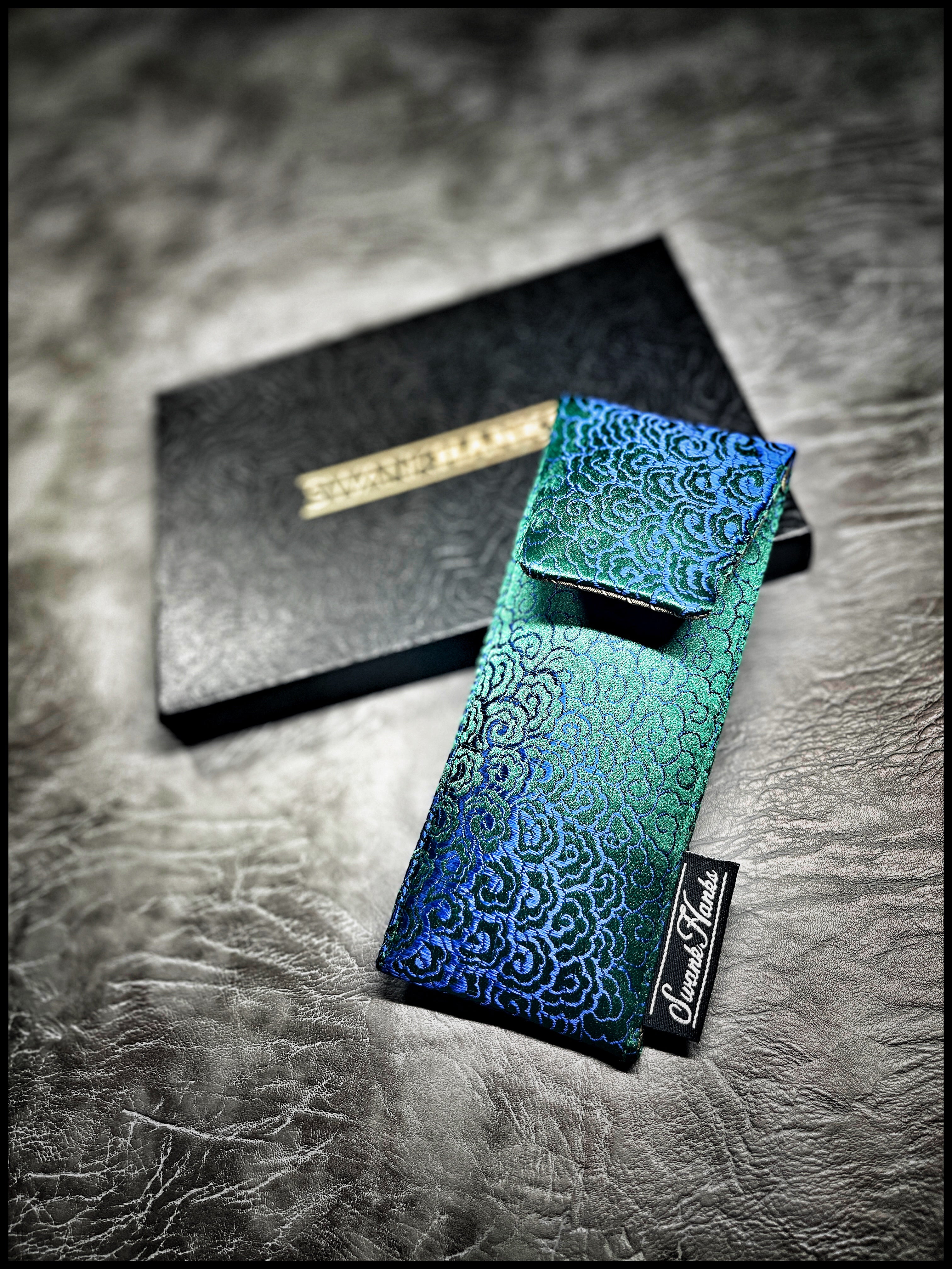 Green/Blue Color Shifter Cloud Silk Single Pouch (Satin Gold Interior)