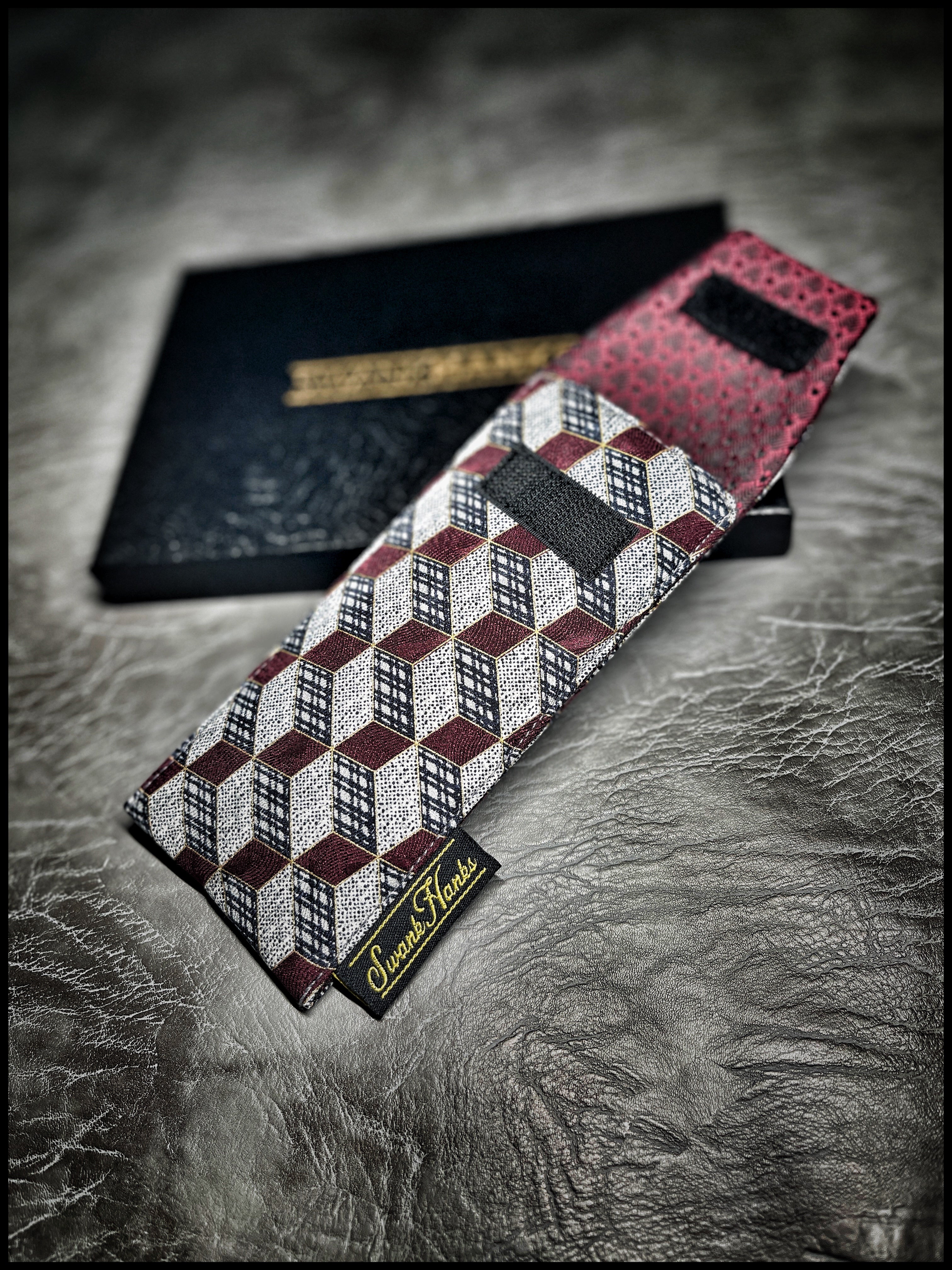 Burgundy Geo Silk Single Pouch