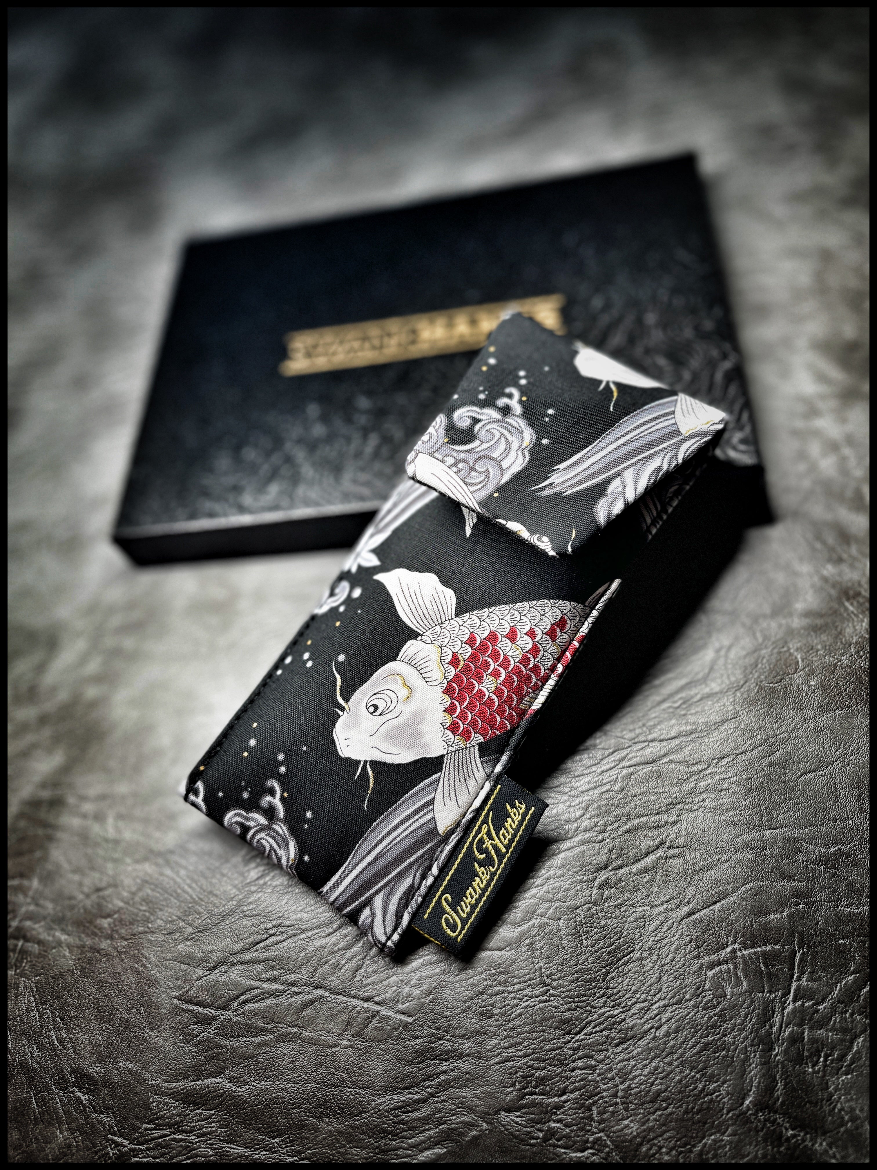 Koi Seigaiha/ Basketweave Pouch