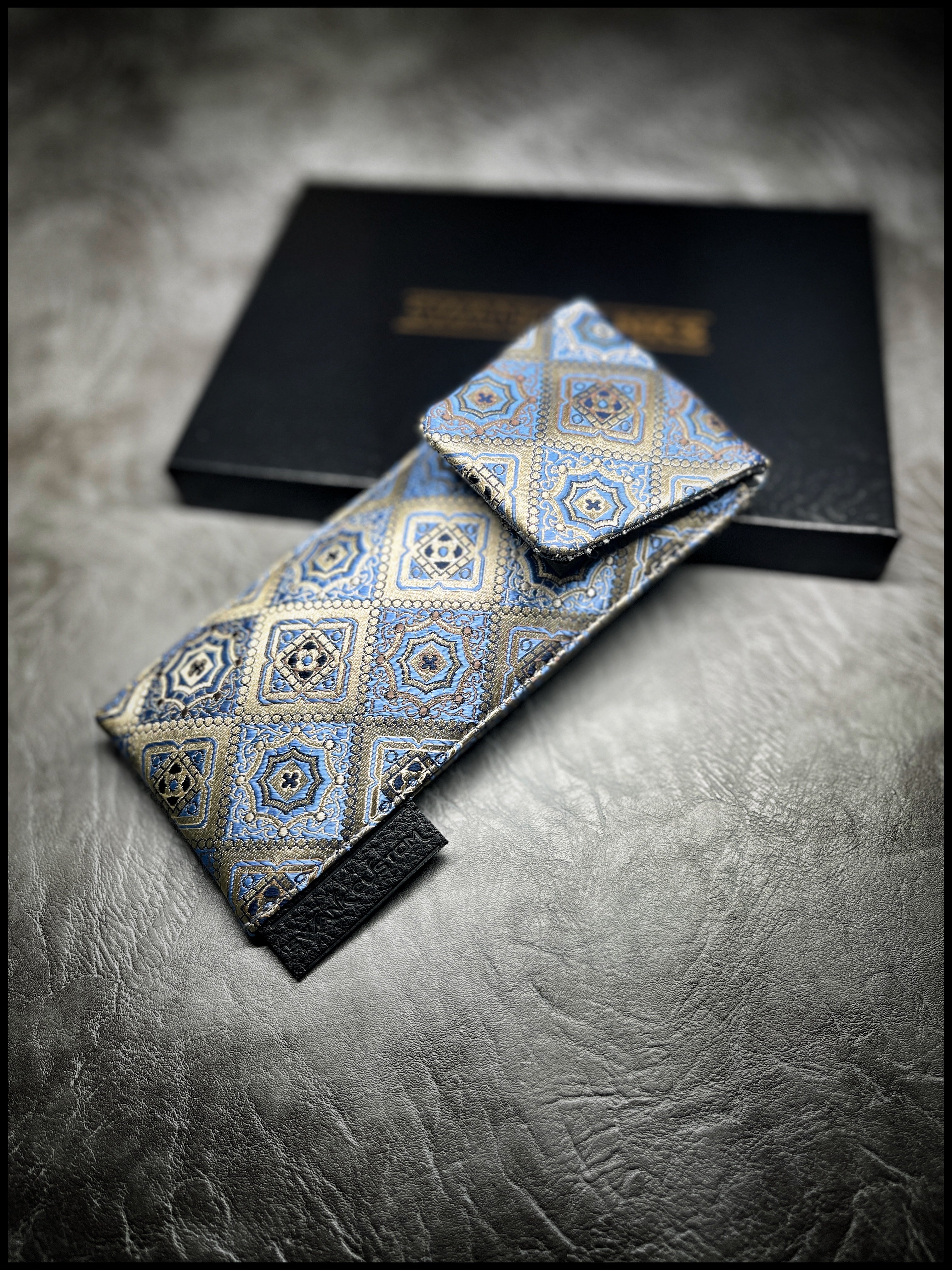 Royal Mosaic Silk/Satin Silver Silk Single Pouch