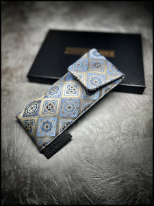 Royal Mosaic Silk/Satin Silver Silk Single Pouch