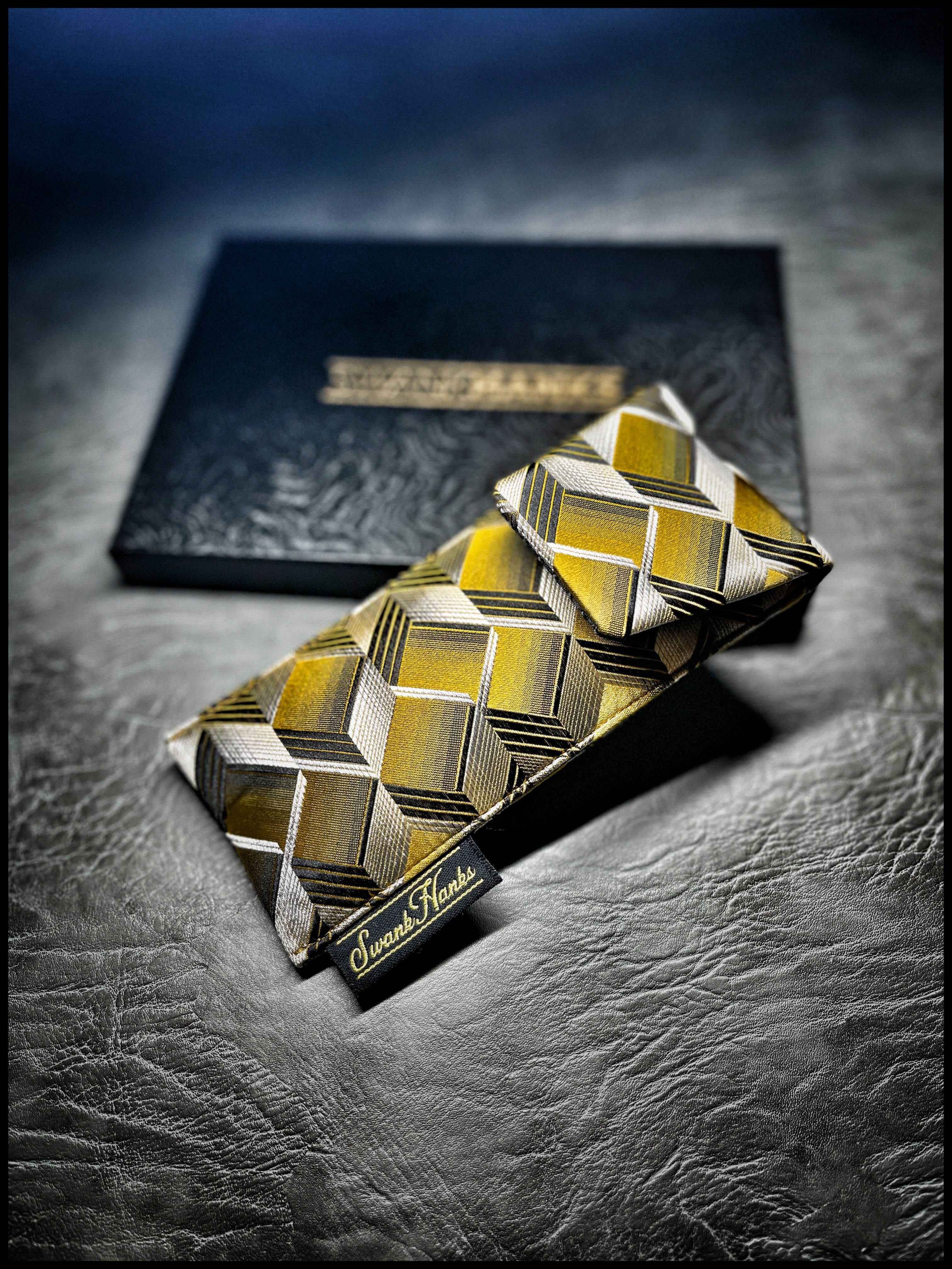 Gold Geo Silk Single Pouch