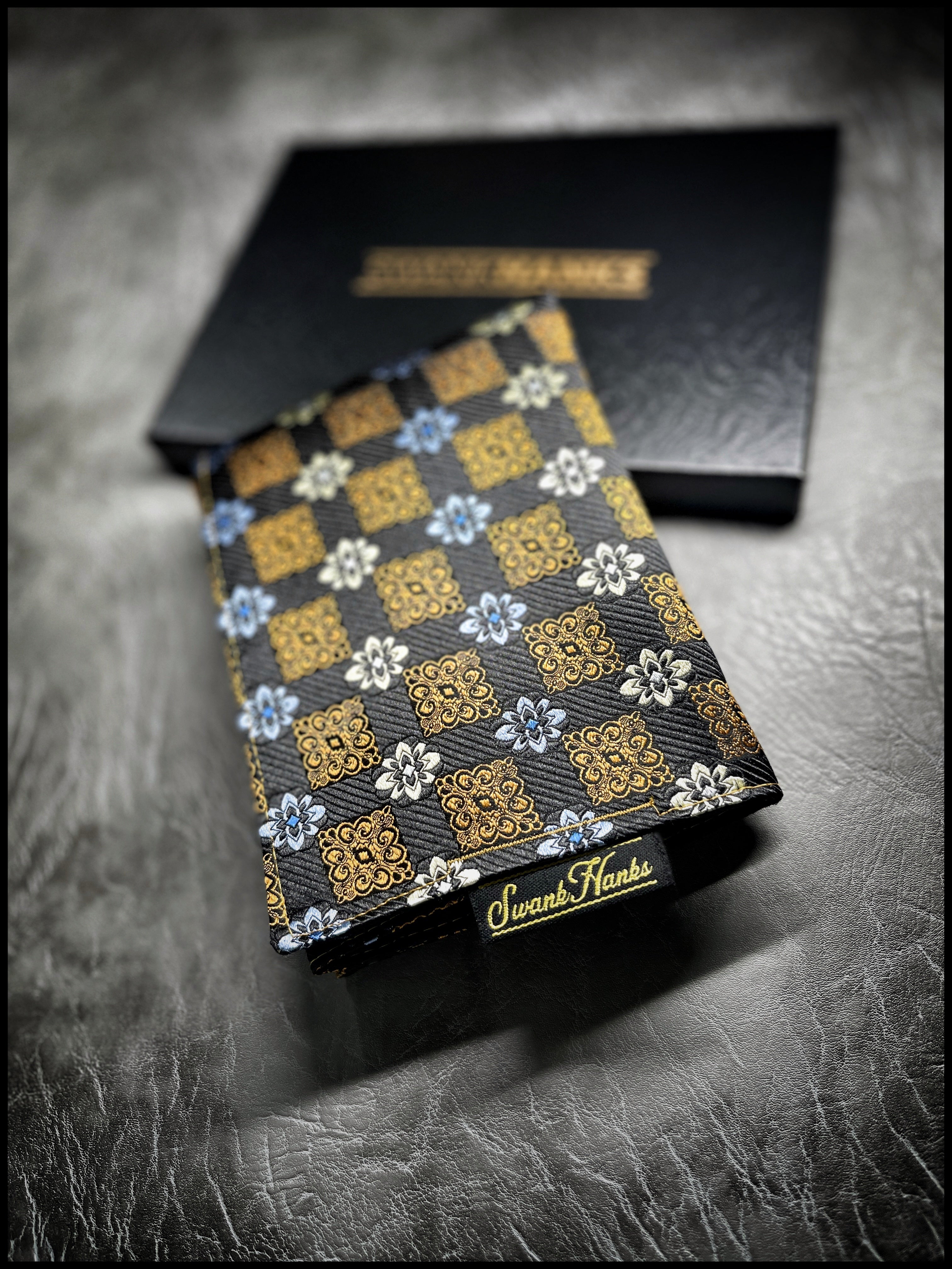 Royal Gold/Black Pinstripe Silk Hanks