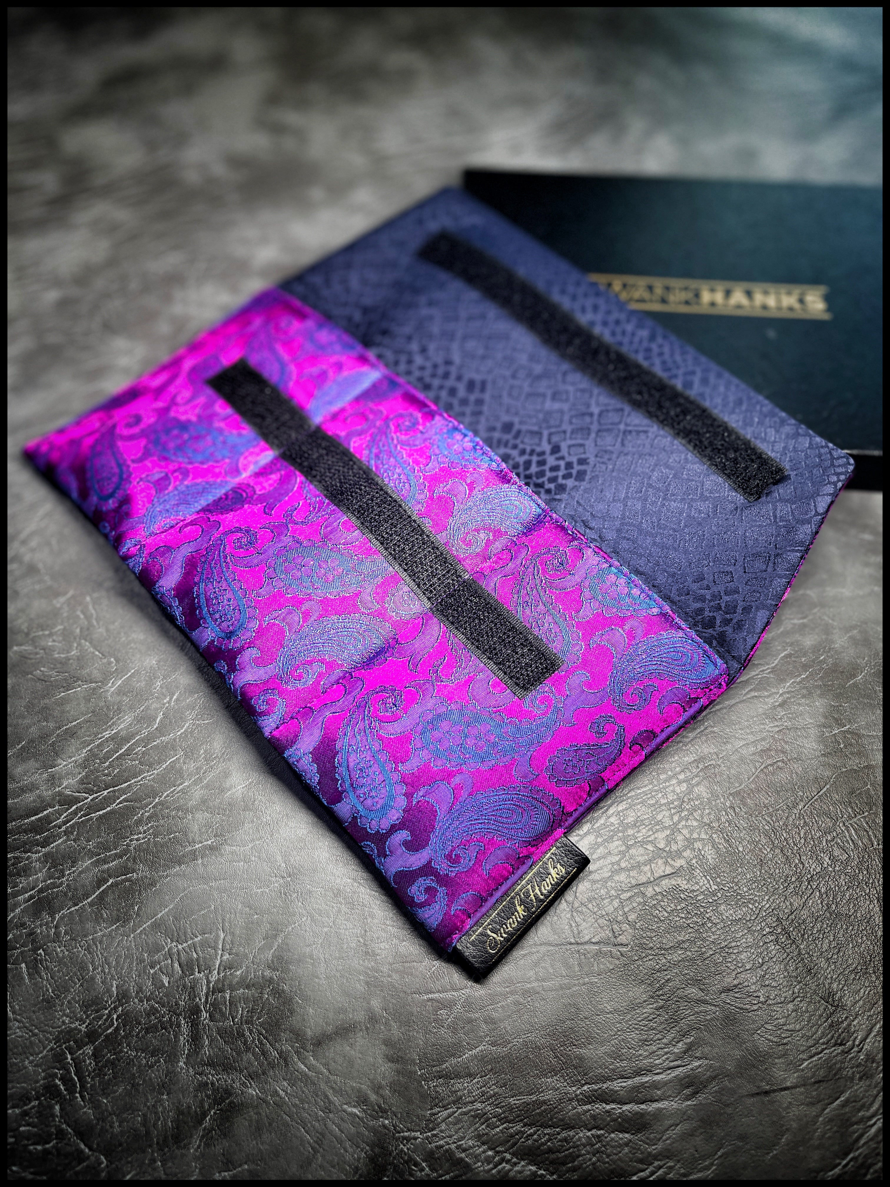 1-OFF Blurple Mulberry Silk Paisley Mini Triple Slot