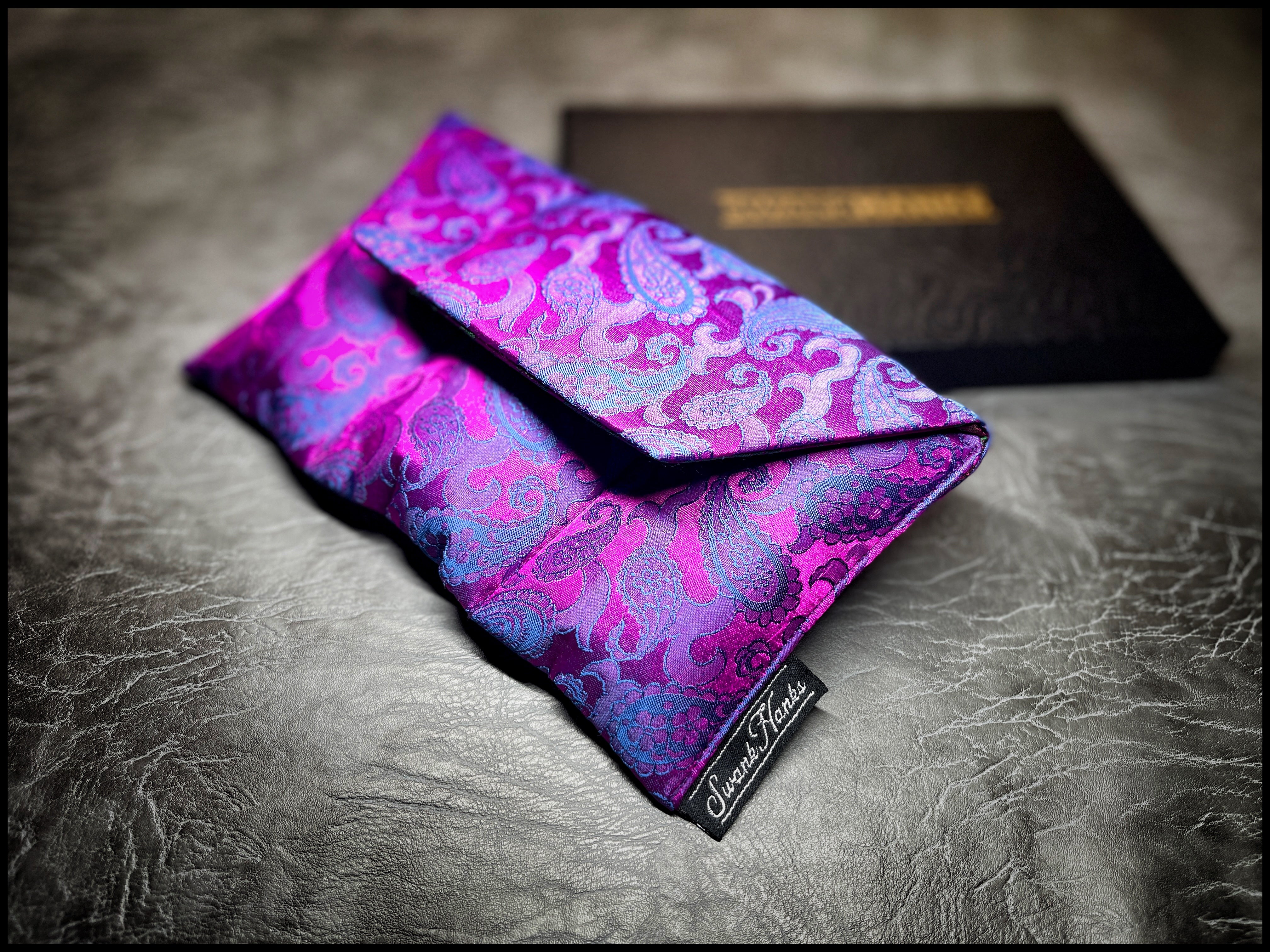 1-OFF Blurple Mulberry Paisley Silk Mini Triple Slot