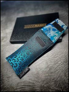 Blue Oriental Wave V1 Silk Brocade/ Blue Dragon Silk Single Pouch