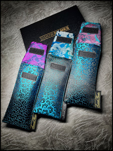 Blue Oriental Wave Silk 1-Off / Mulberry Color Shifting Blurple Silk Paisley V2