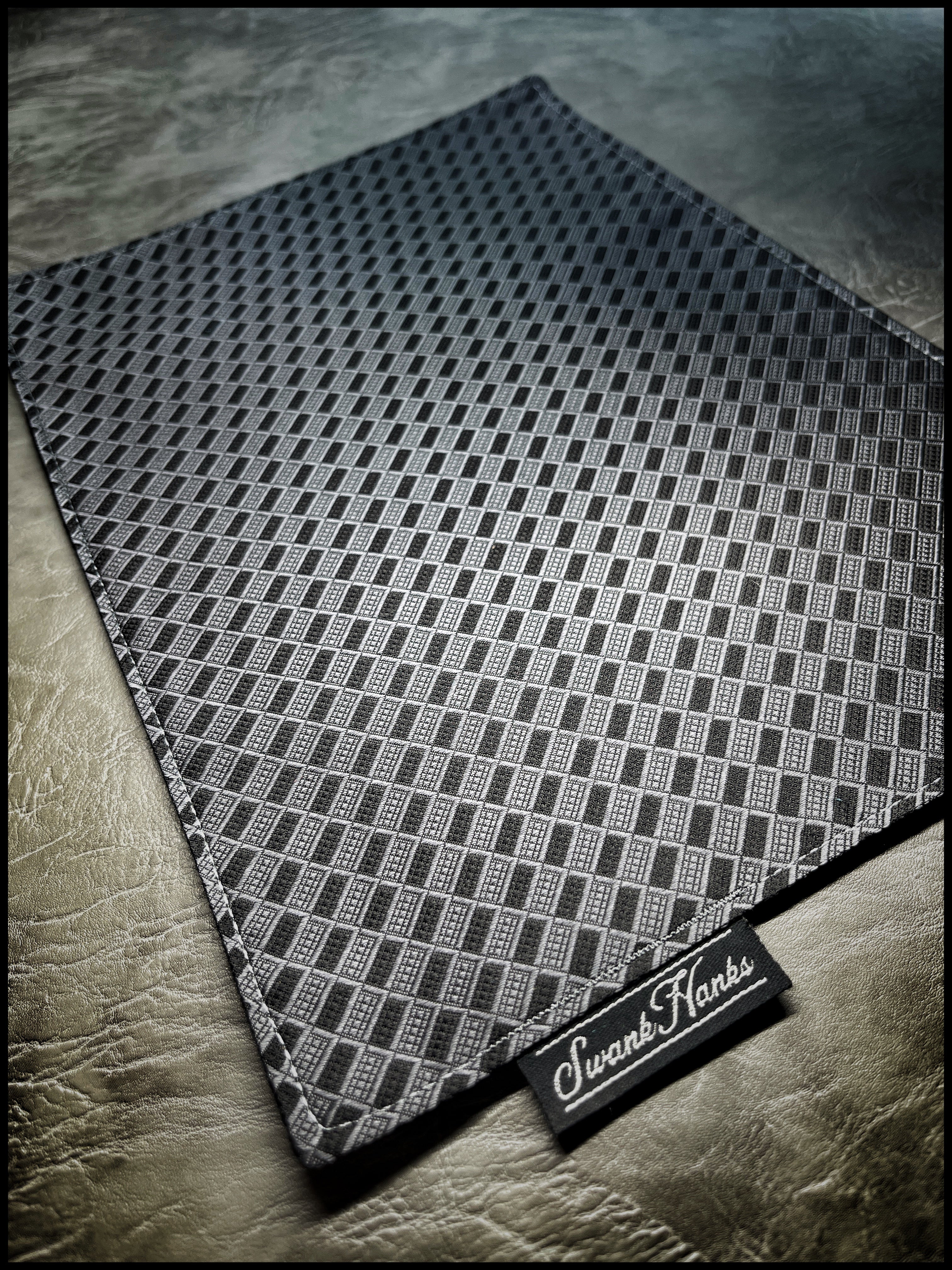 Textured Checker Gunmetal Silk Mini Hanks