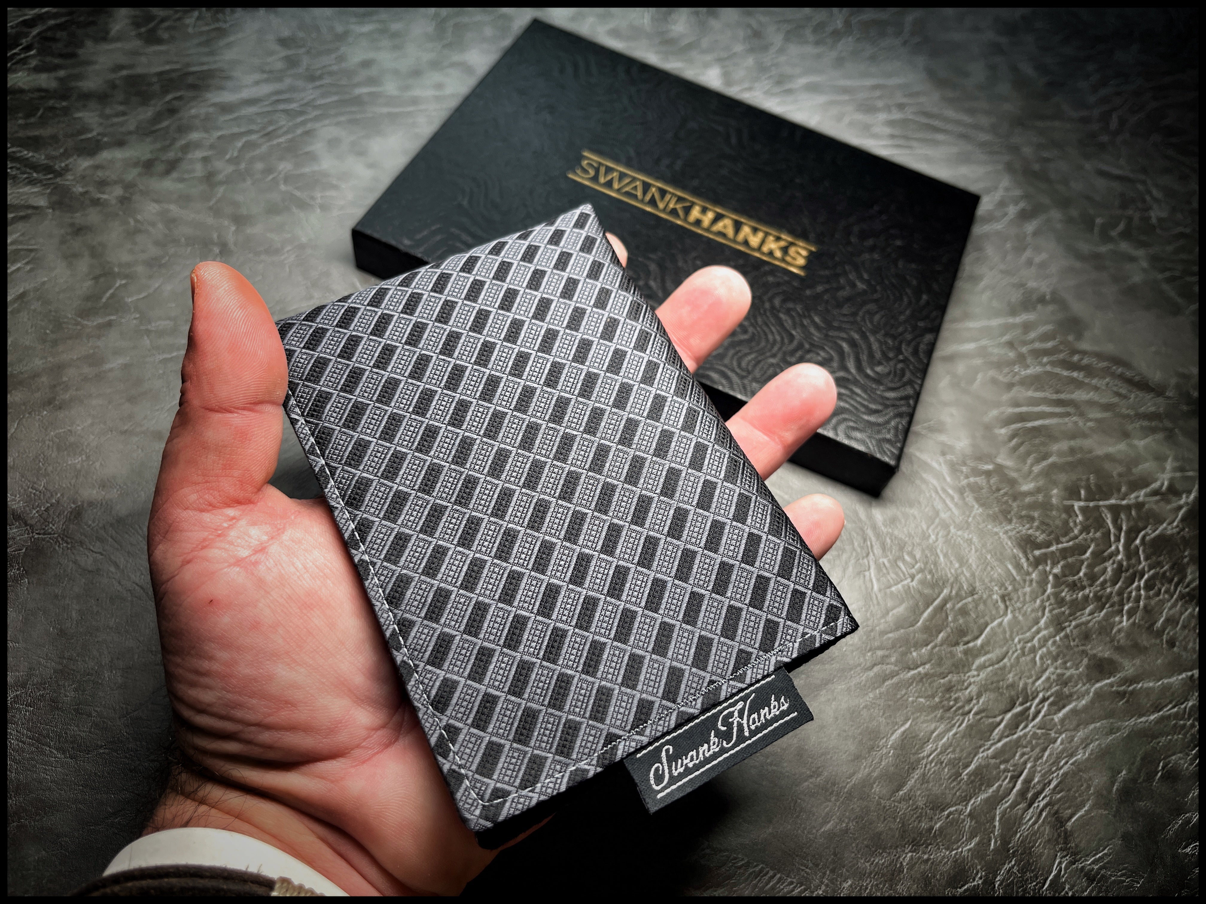 Textured Checker Gunmetal Silk Mini Hanks