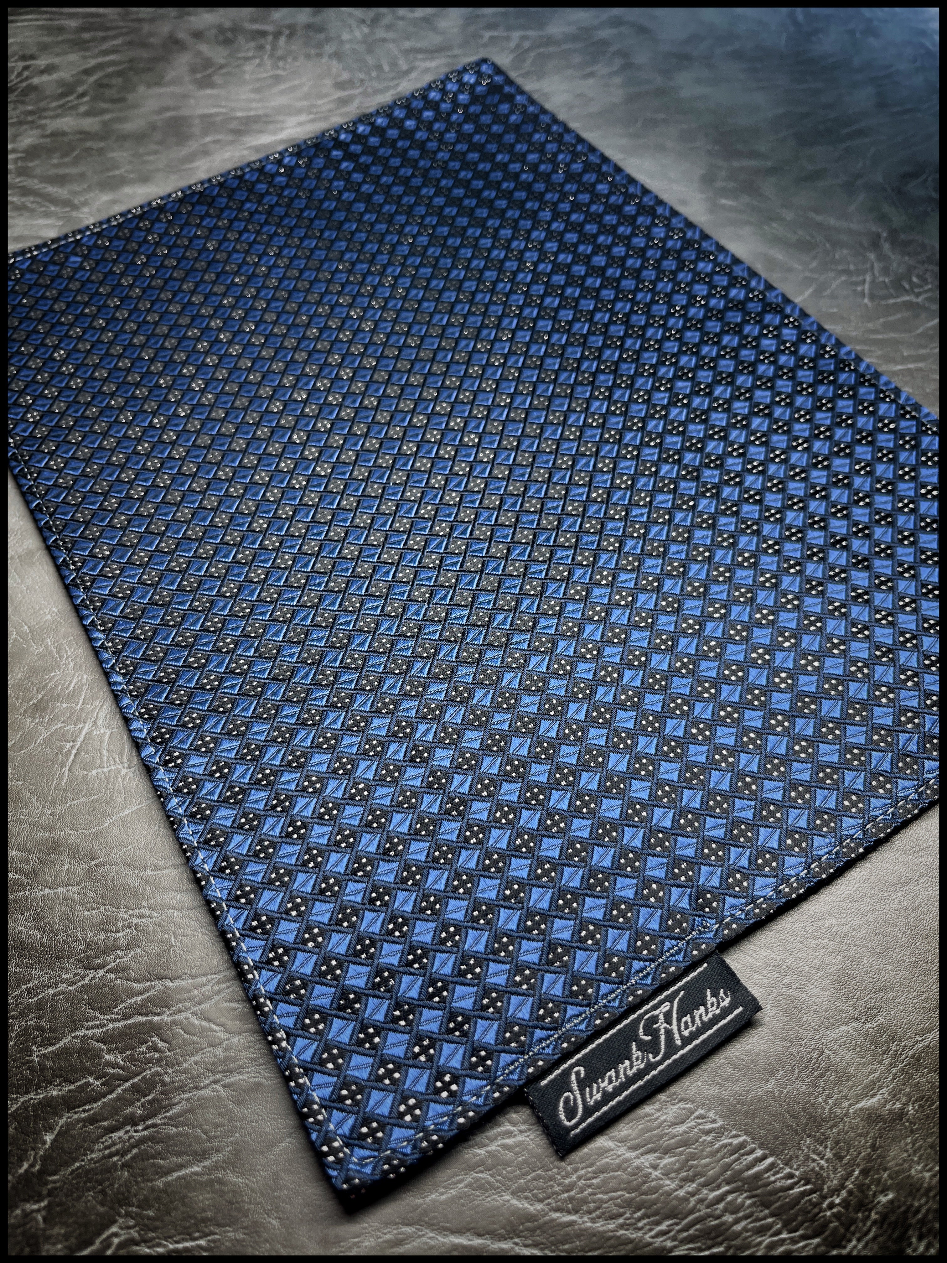 Mini Blue/Silver Checkered Silk Hanks