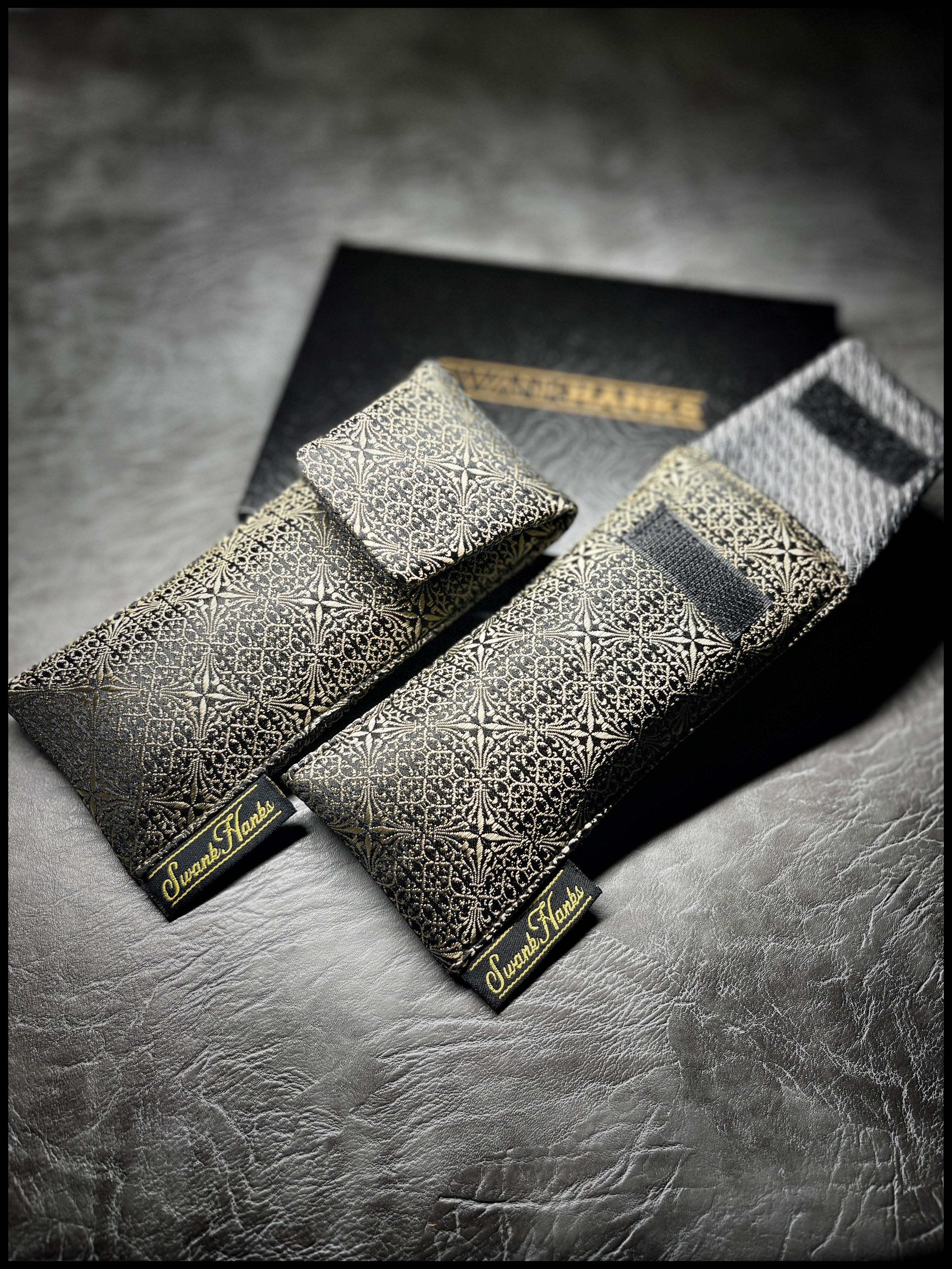 Heritage Gold/Black / Gunmetal Satin Silk Single Pouch