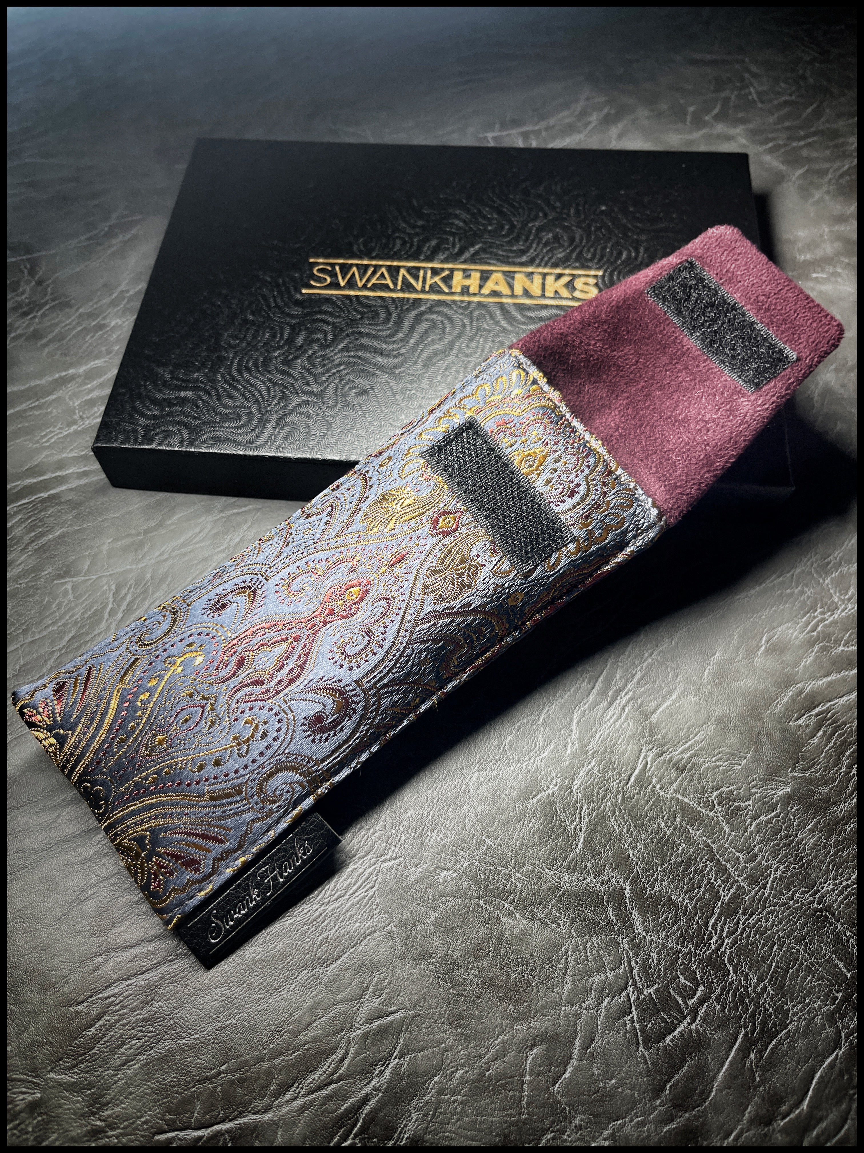 Royal Paisley/ Burgundy Microsuede Single Pouch