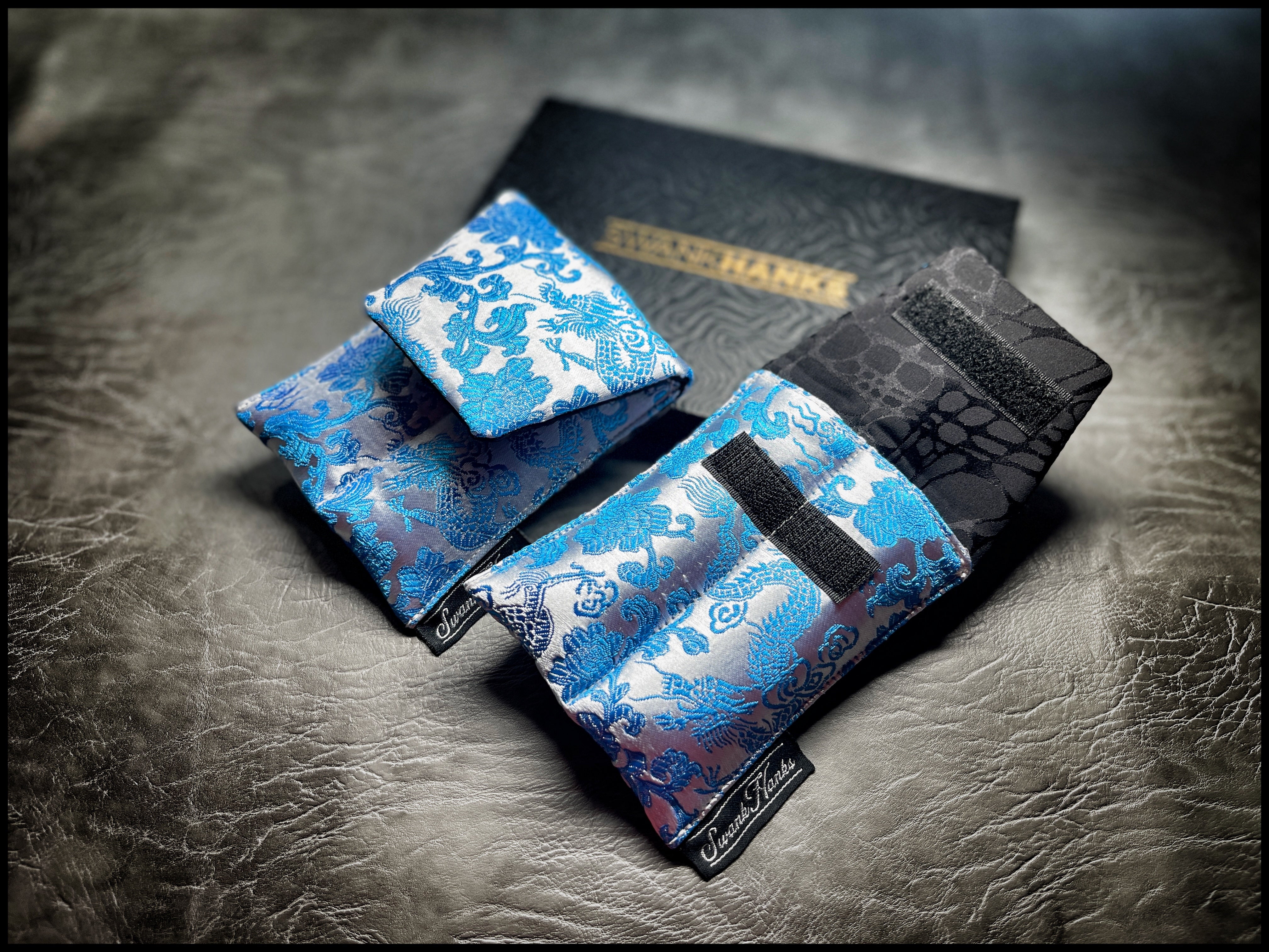 Silver/Blue Dragon Silk V2 Mini Double Slot Pouch