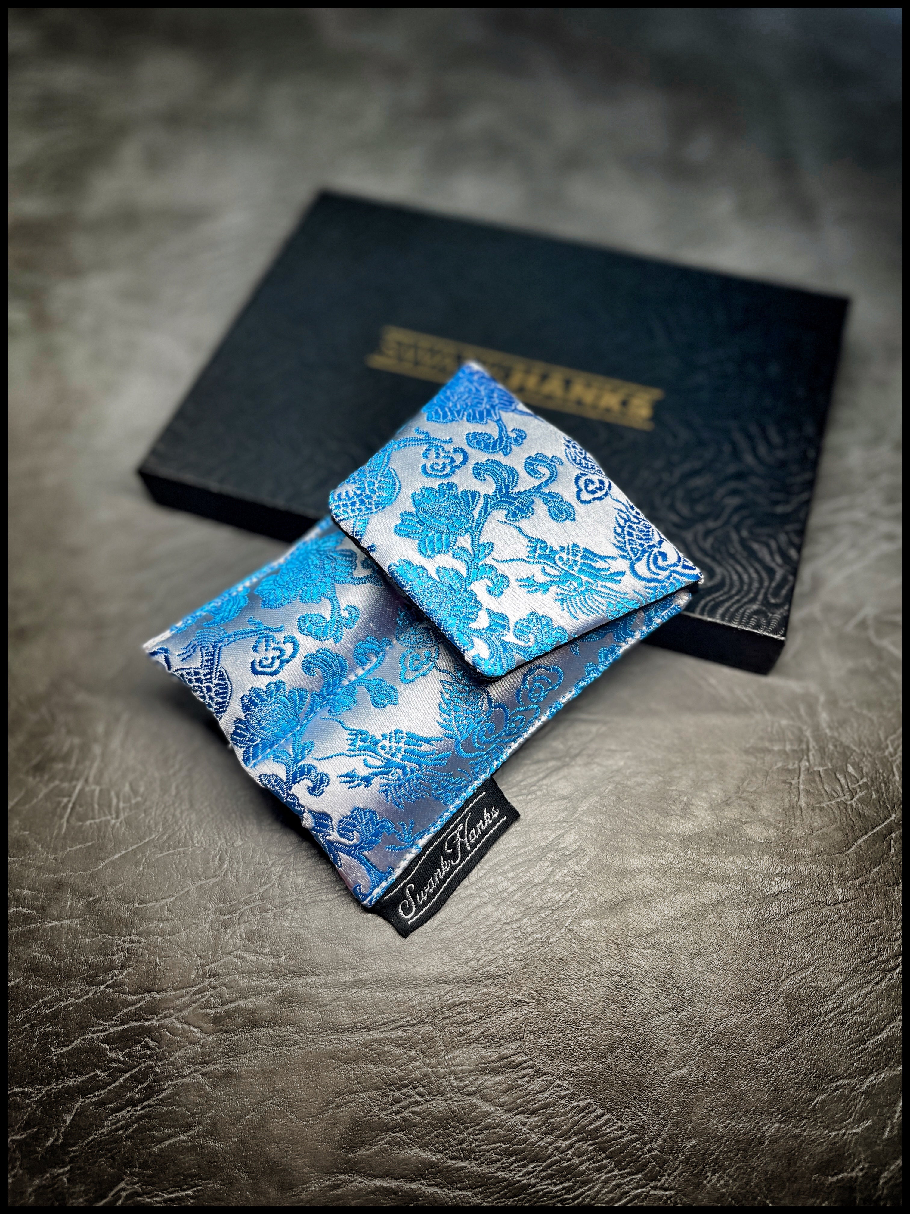 Silver/Blue Dragon Silk V2 Mini Double Slot Pouch