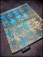 Gold/Teal Draon Silk / Burgundy Microsuede Hanks