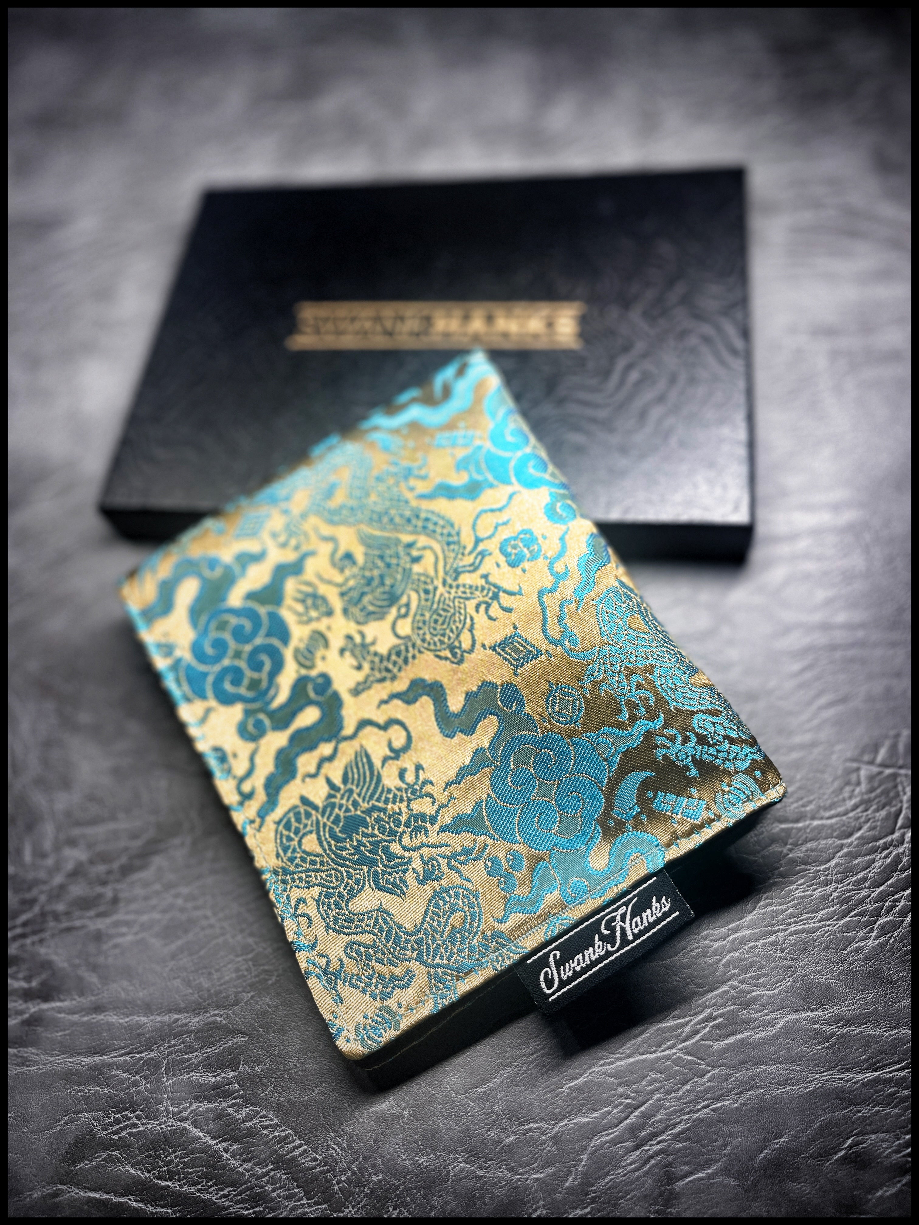 Gold/Teal Draon Silk / Burgundy Microsuede Hanks